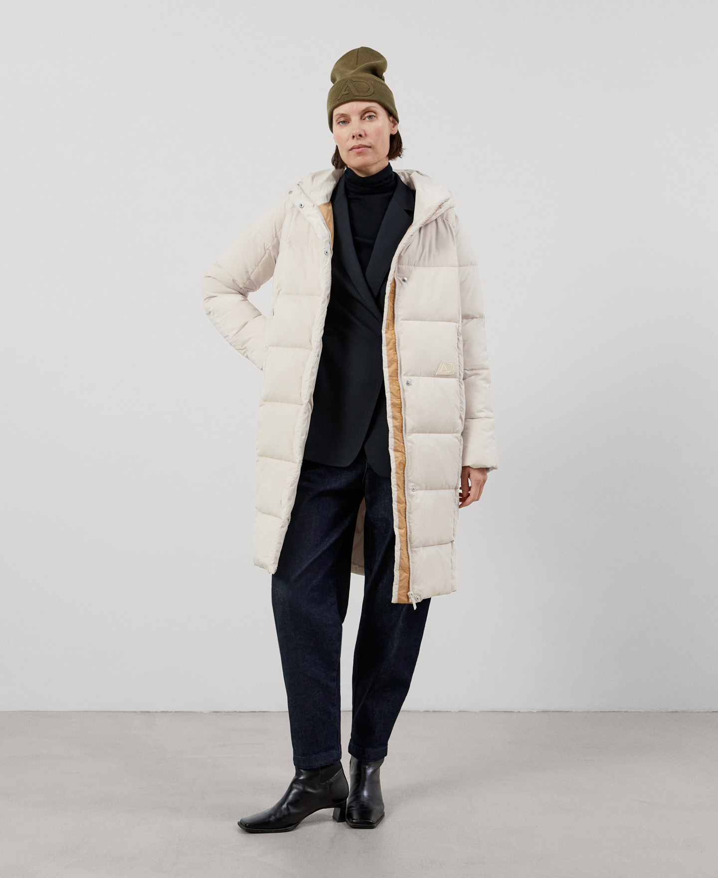 Recycled nylon padded long coat image number 1