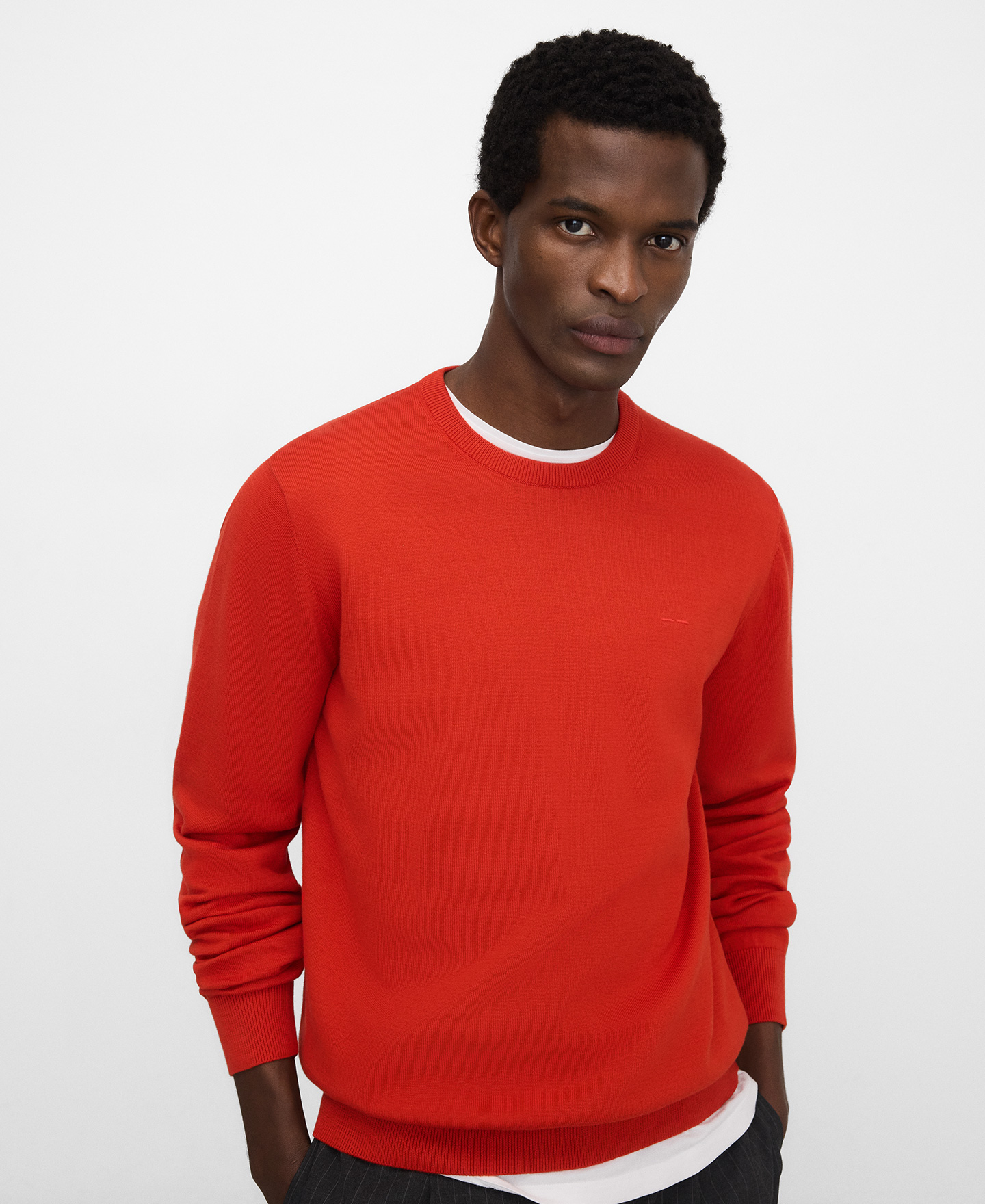 Organic cotton crew collar sweater image number 0