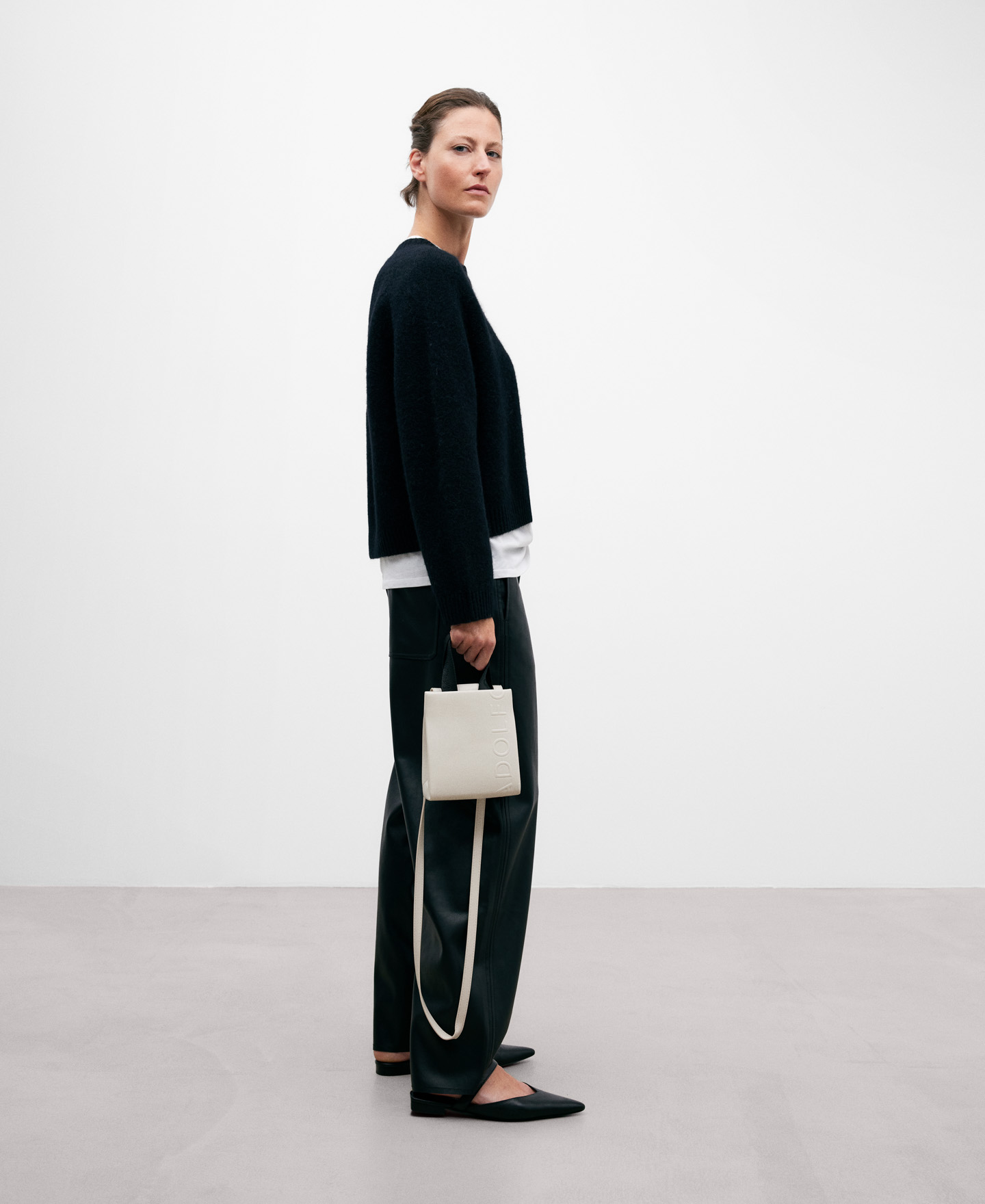 Bolso shopper pequeño blanco para mujer image number 4