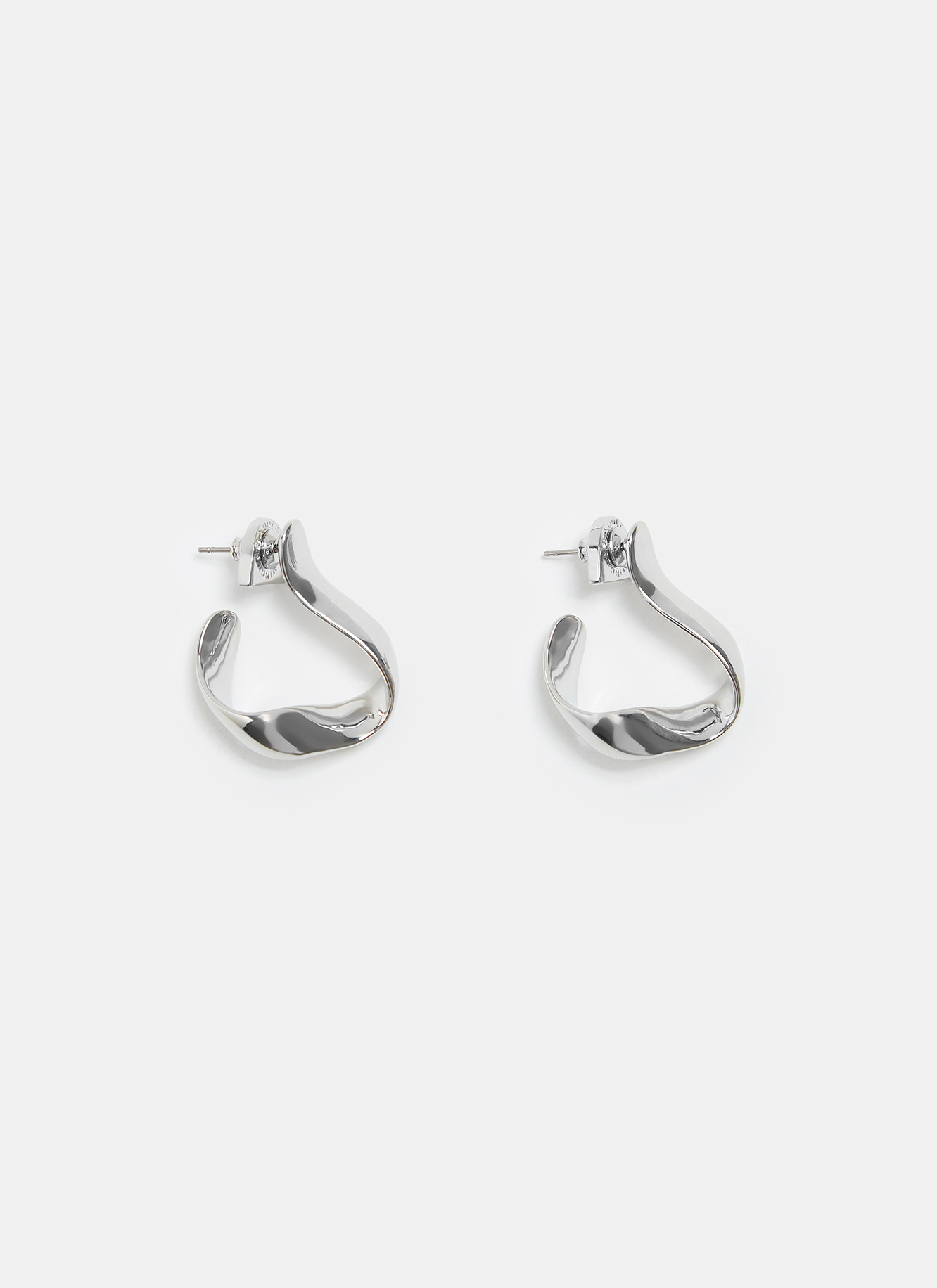 Pendientes de metal circular torneado image number 1