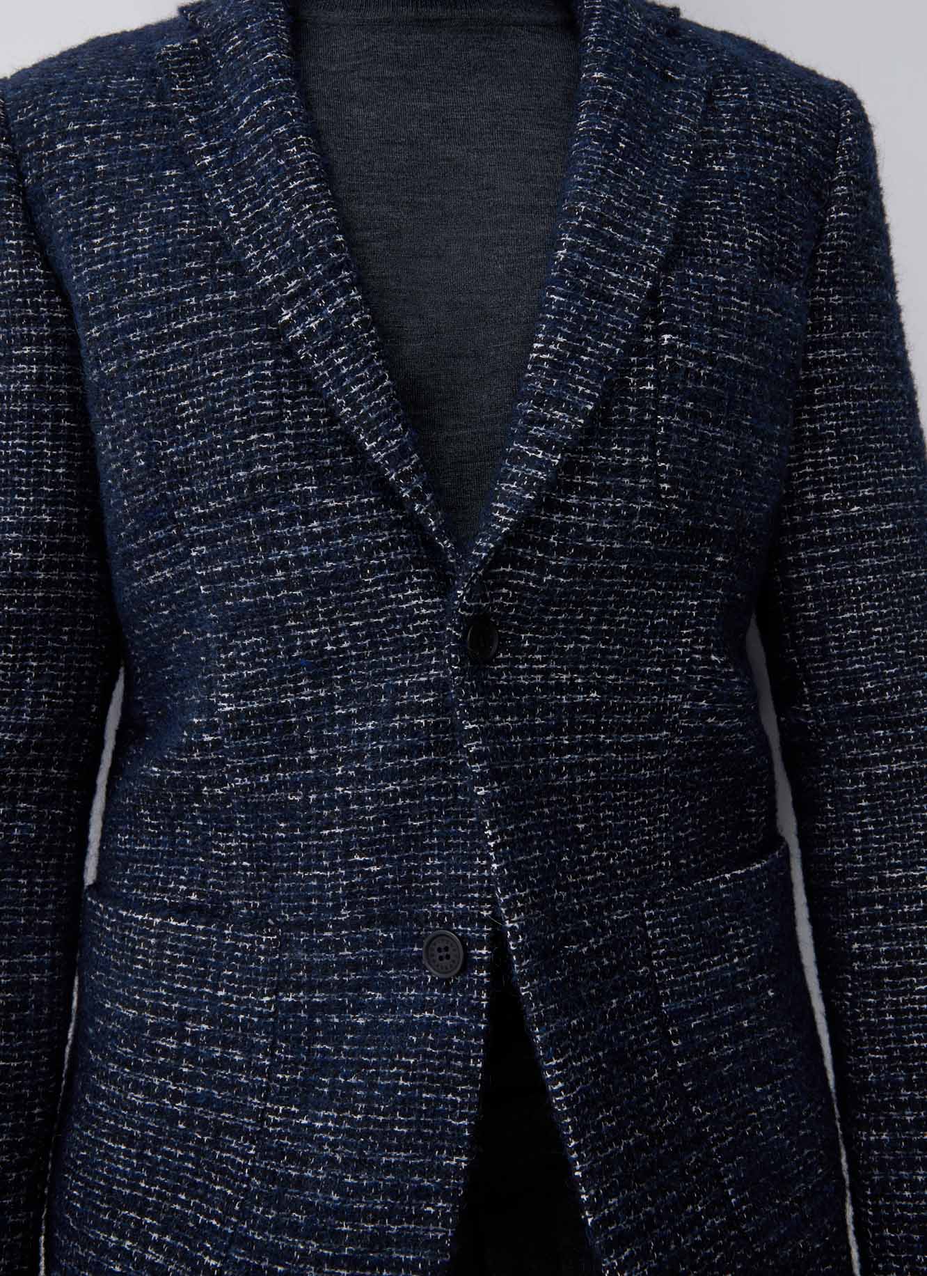 Blazer de cuadros en mezcla de lanas image number 1