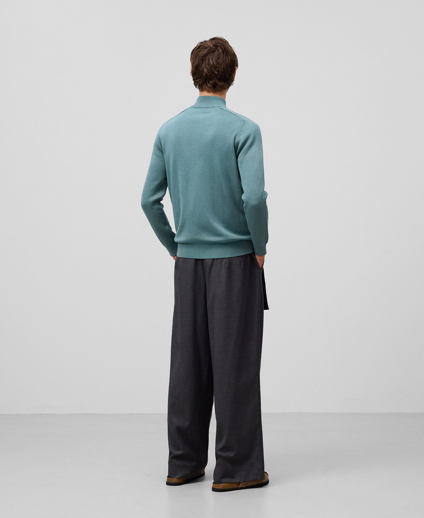 Knit cardigan with zipper closure man image number 2