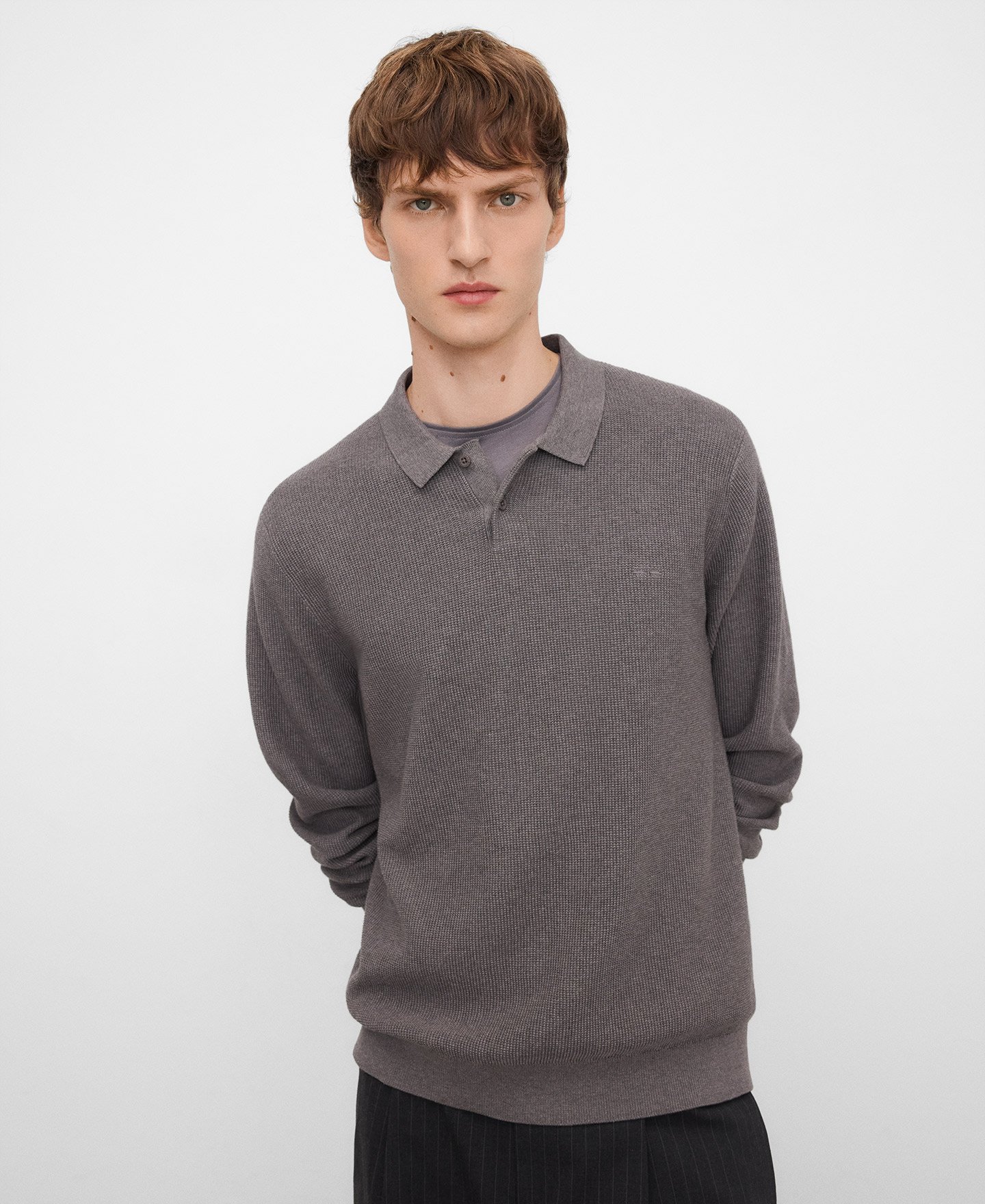 Polo manga larga punto estructura image number 0