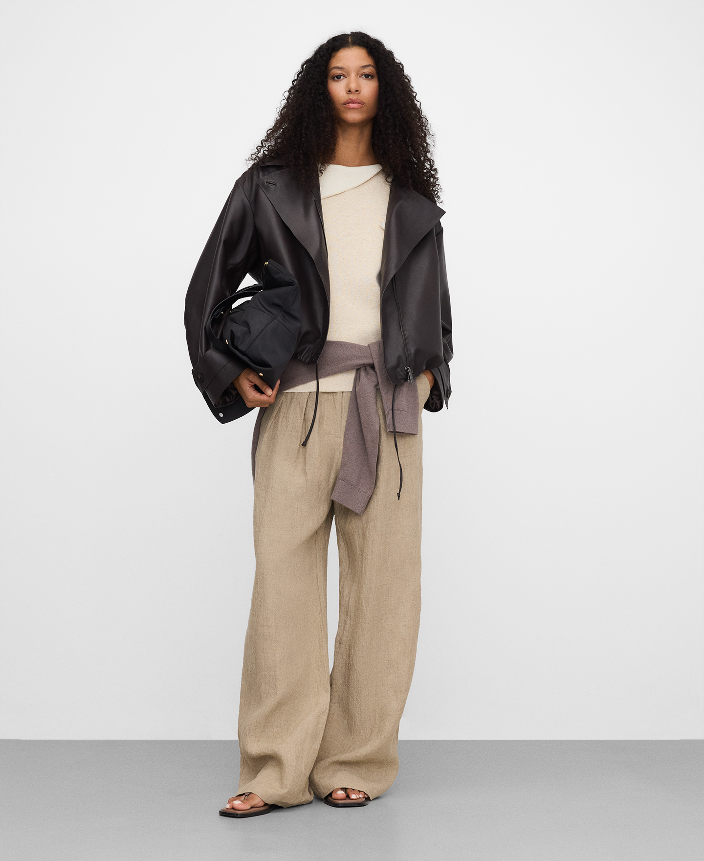 Asymmetric knit sweater image number 1