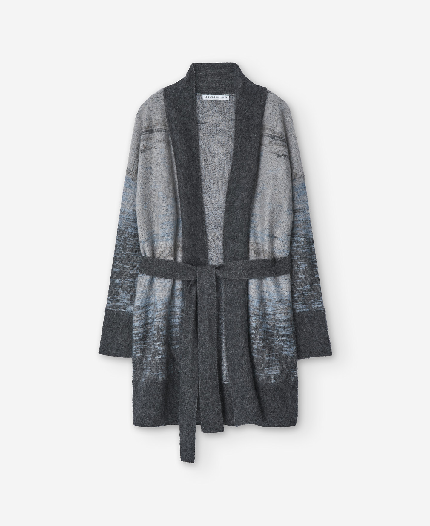 Grey melange jacquard jacket for women image number 4