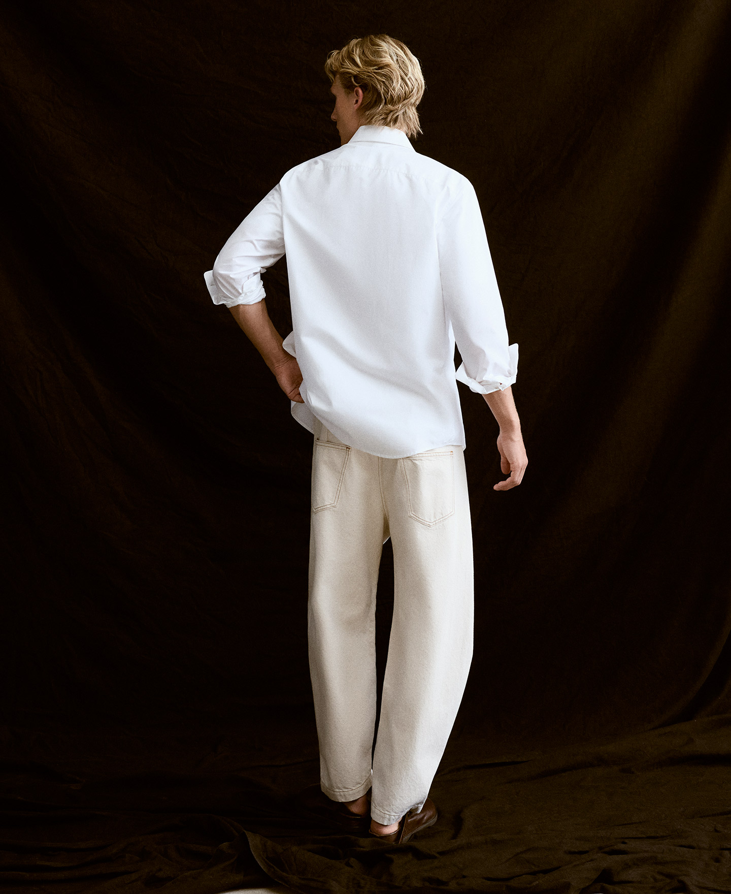 Linen regular fit spread collar shirt image number 5
