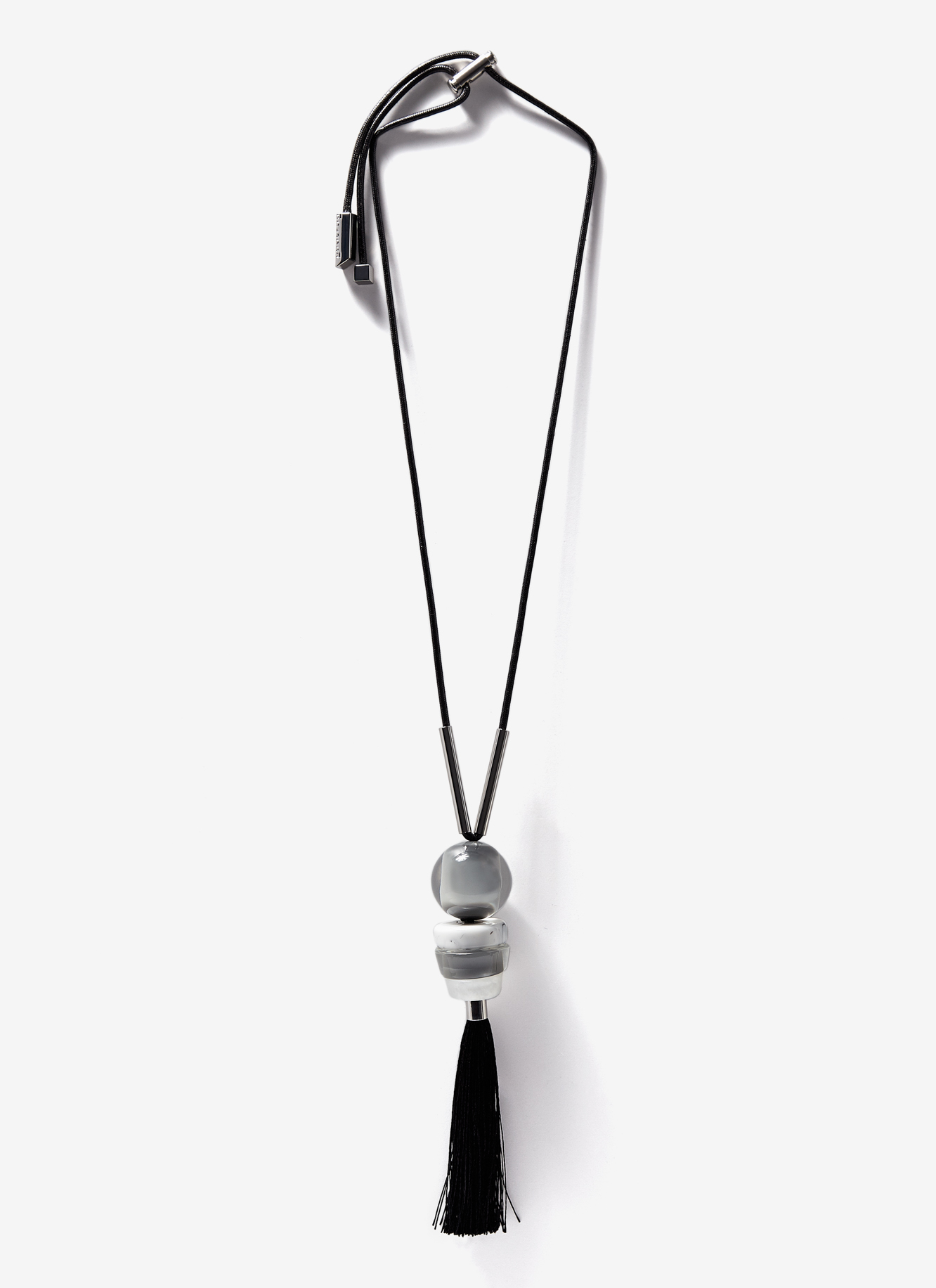 Long necklace with resin pendants image number 0
