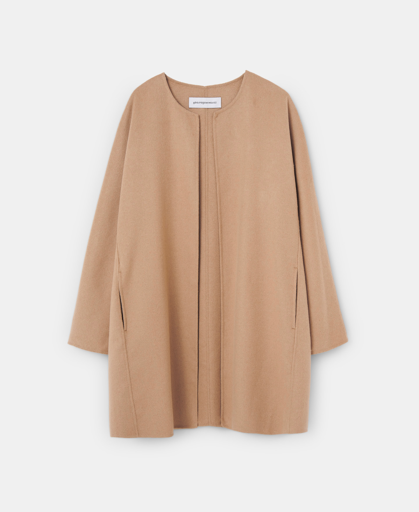 Camel merino wool coat image number 4