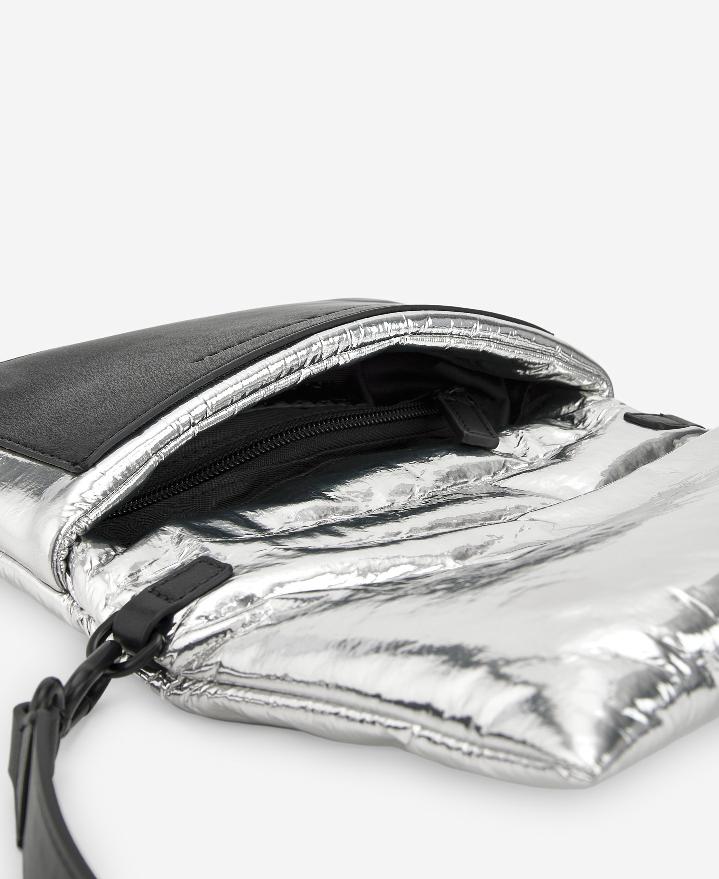 Silver padded mini shoulder bag image number 2