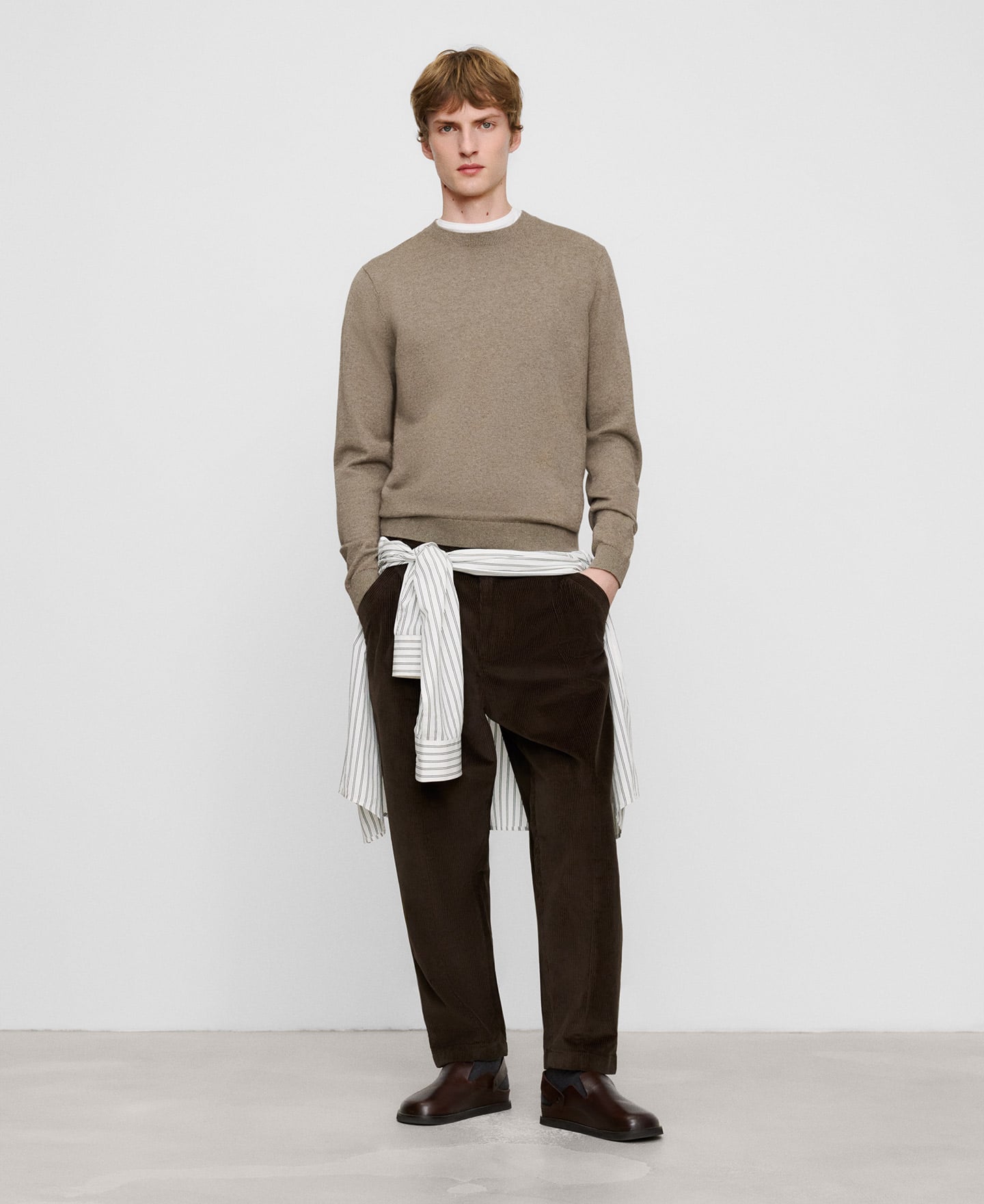 Wool and cotton crew collar sweater image number 1