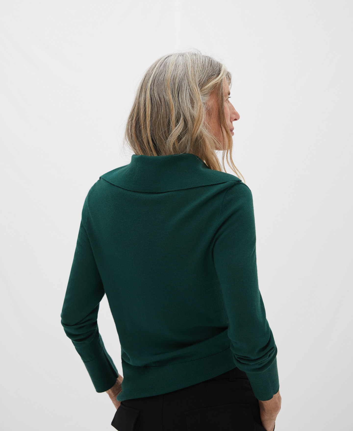Polo neck sweater in merino wool image number 2