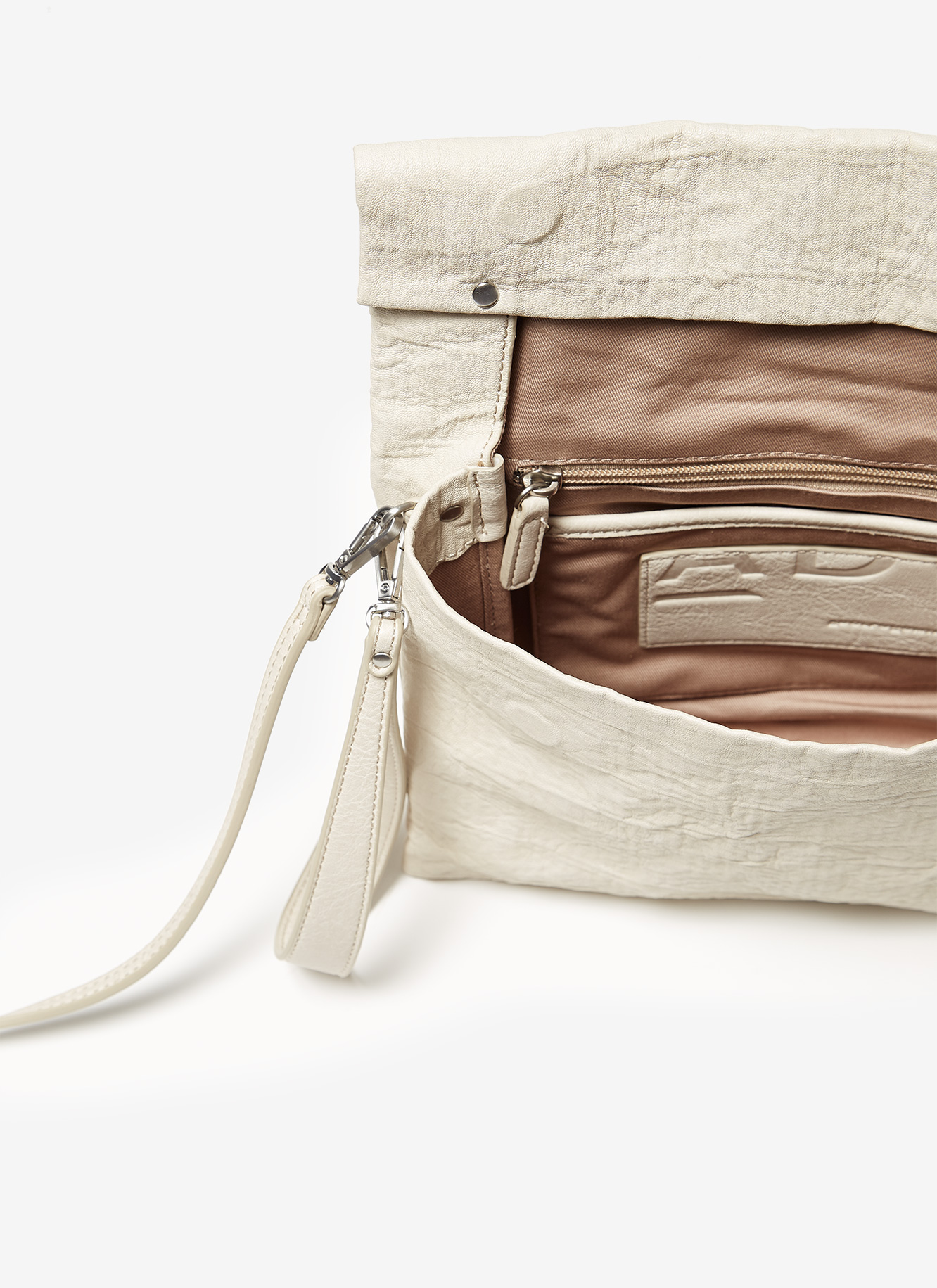Wrinkled clutch with wrist strap image number 0