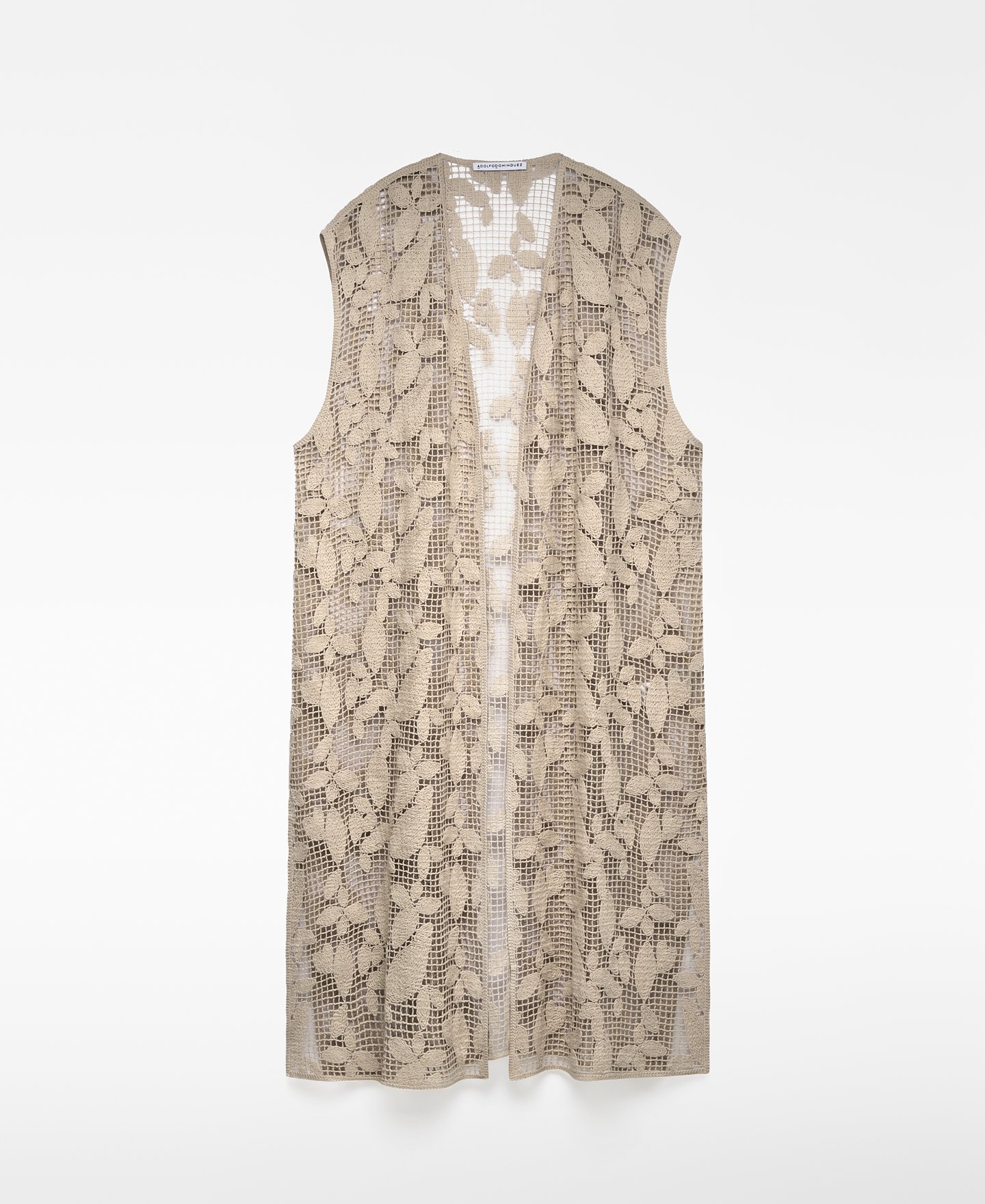 Lace-knit vest with leaves detail woman image number 4