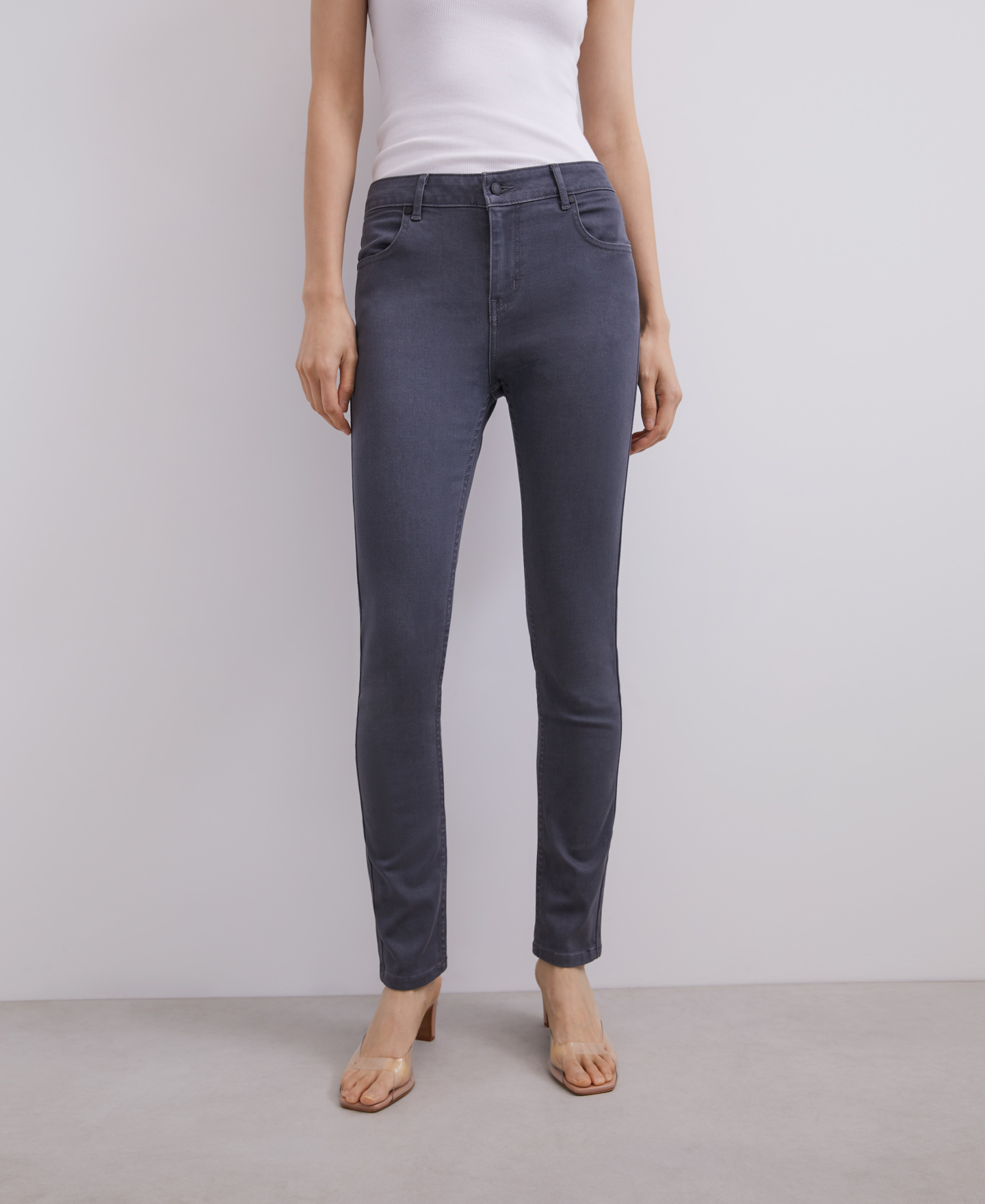 Cotton and viscose skinny jeans image number 0