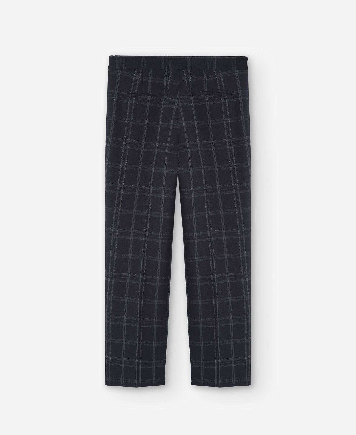 Checkered print slim fit trousers women image number 5