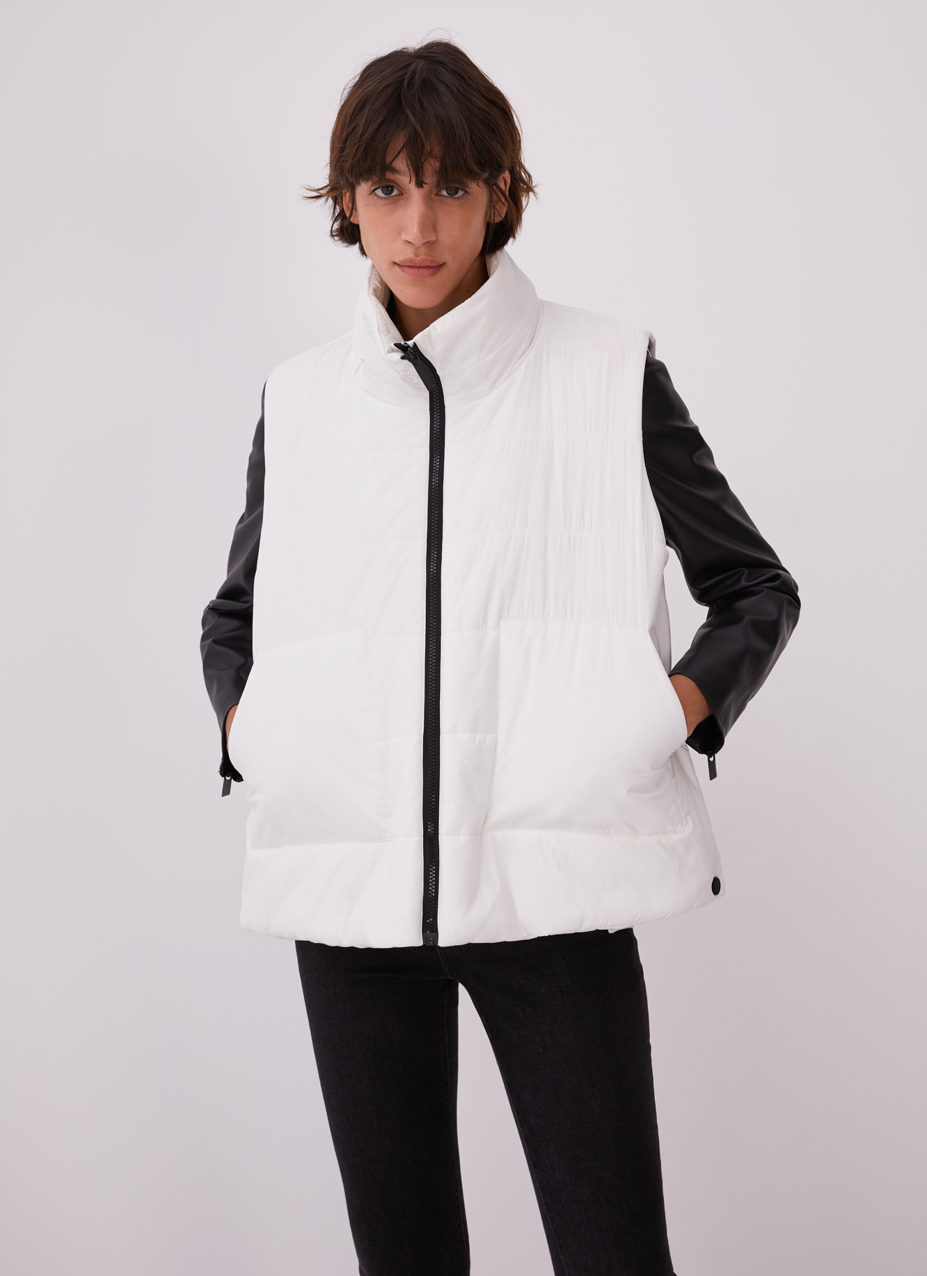 Padded waistcoat with hidden hood image number 0