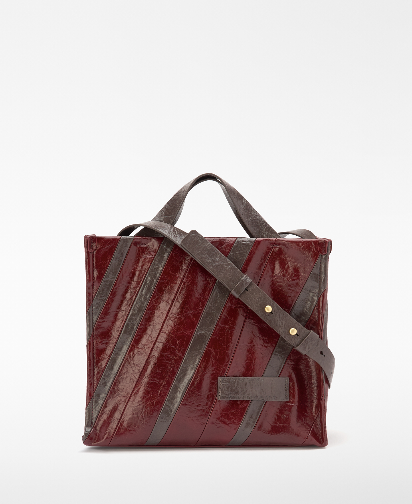 Bolso shopper Ori&oacute;n patchwork piel image number 0