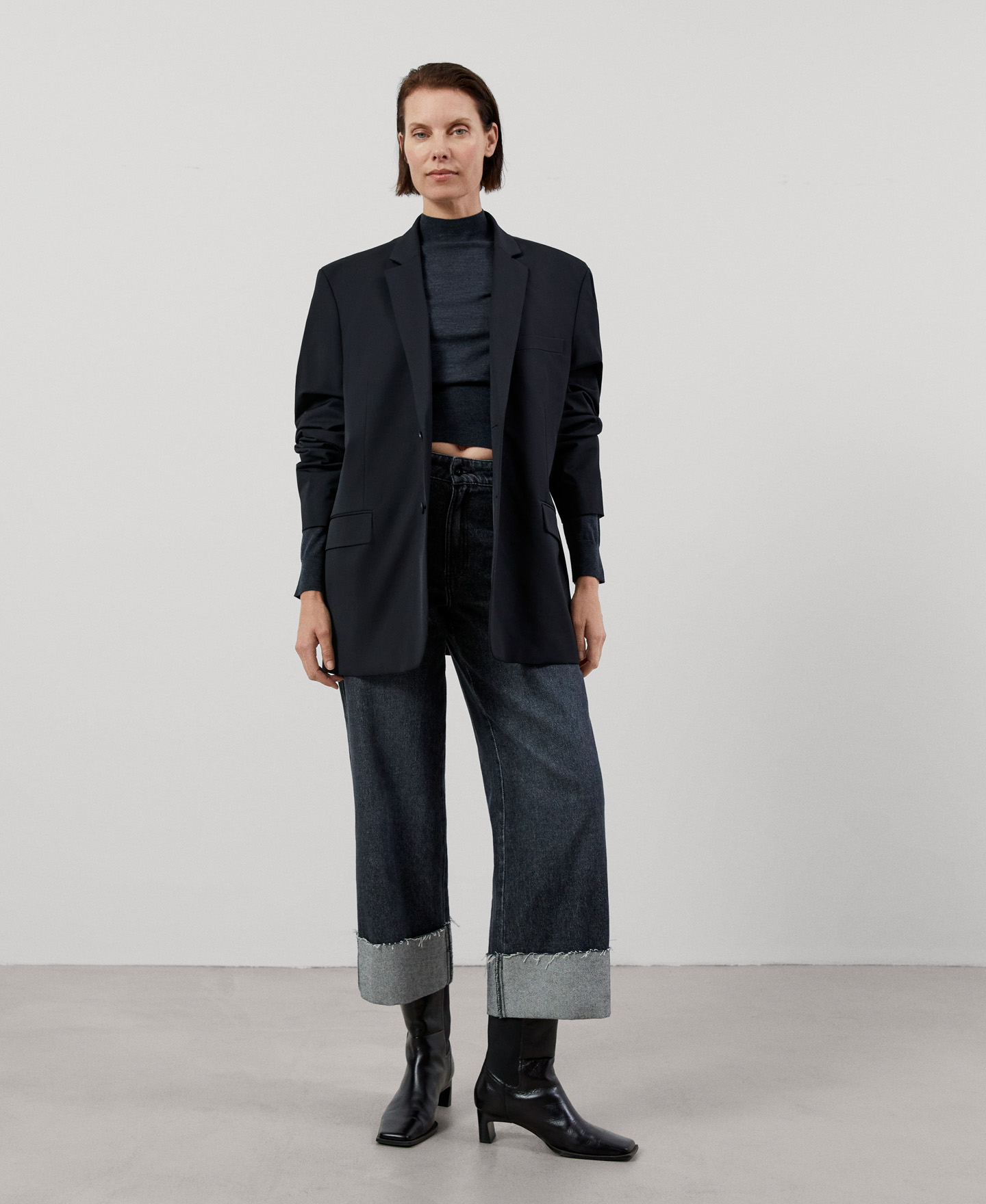 Merino wool high collar sweater image number 1