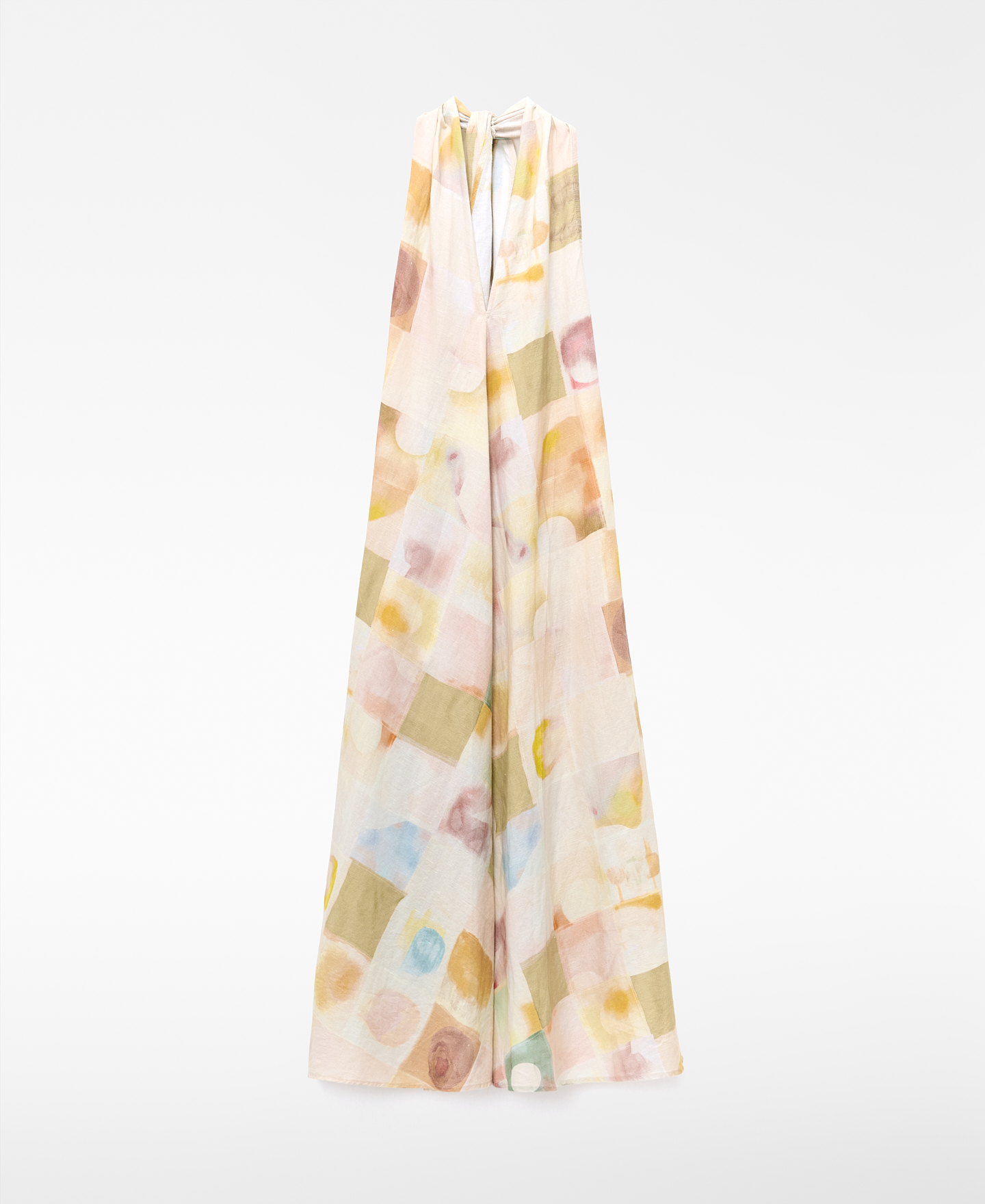 V-neckline printed dress image number 0