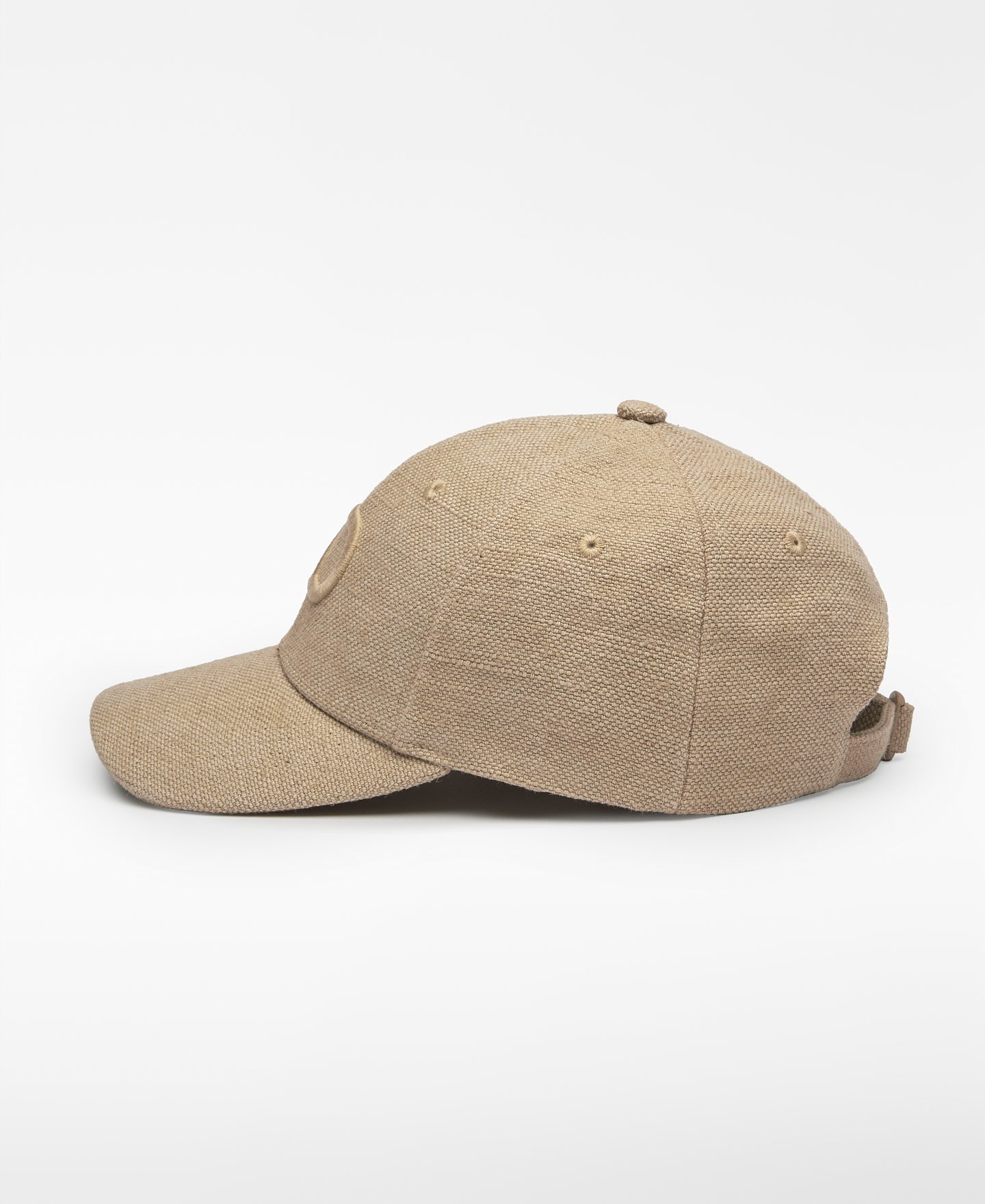 Linen and cotton embroidered logo cap image number 1