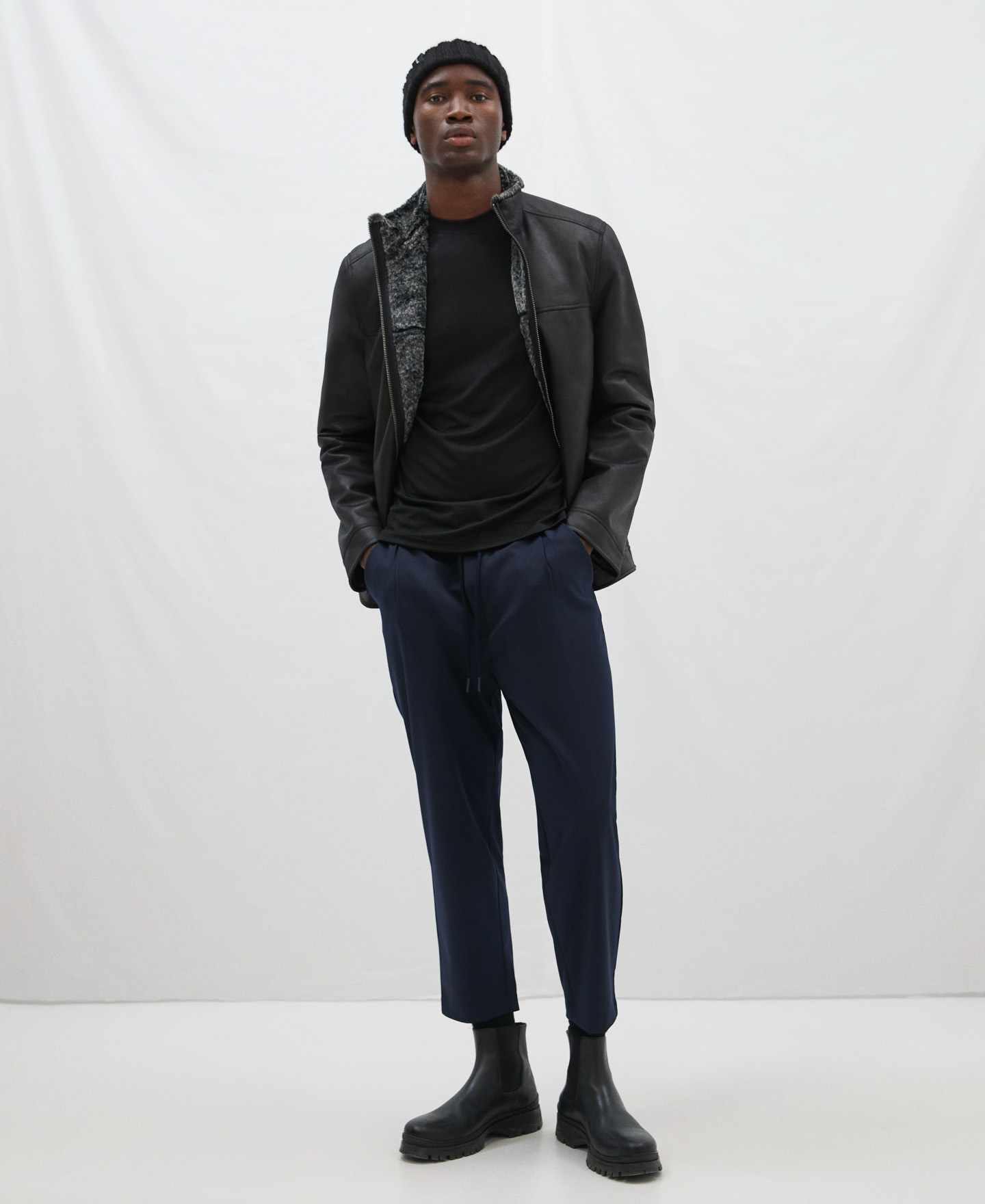 Leather textured coat image number 1