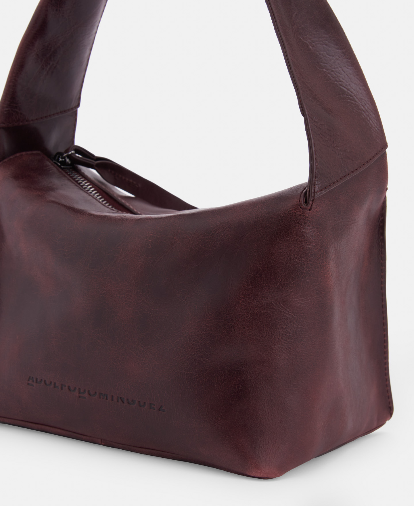 Small hobo bag in leather stitched seams image number 3