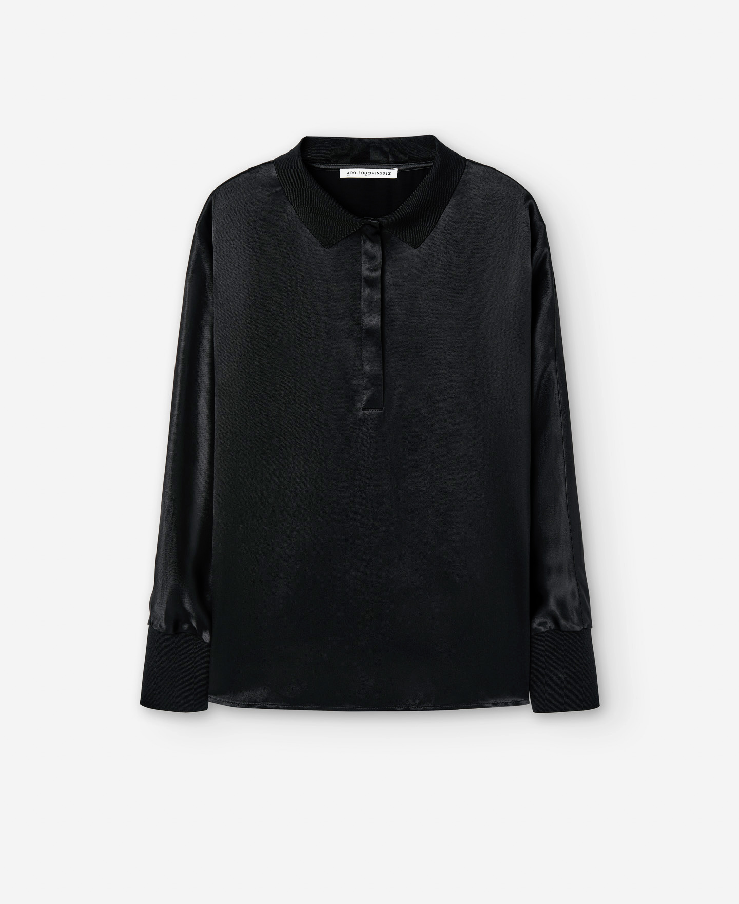 Blusa cuello polo en punto de viscosa image number 4
