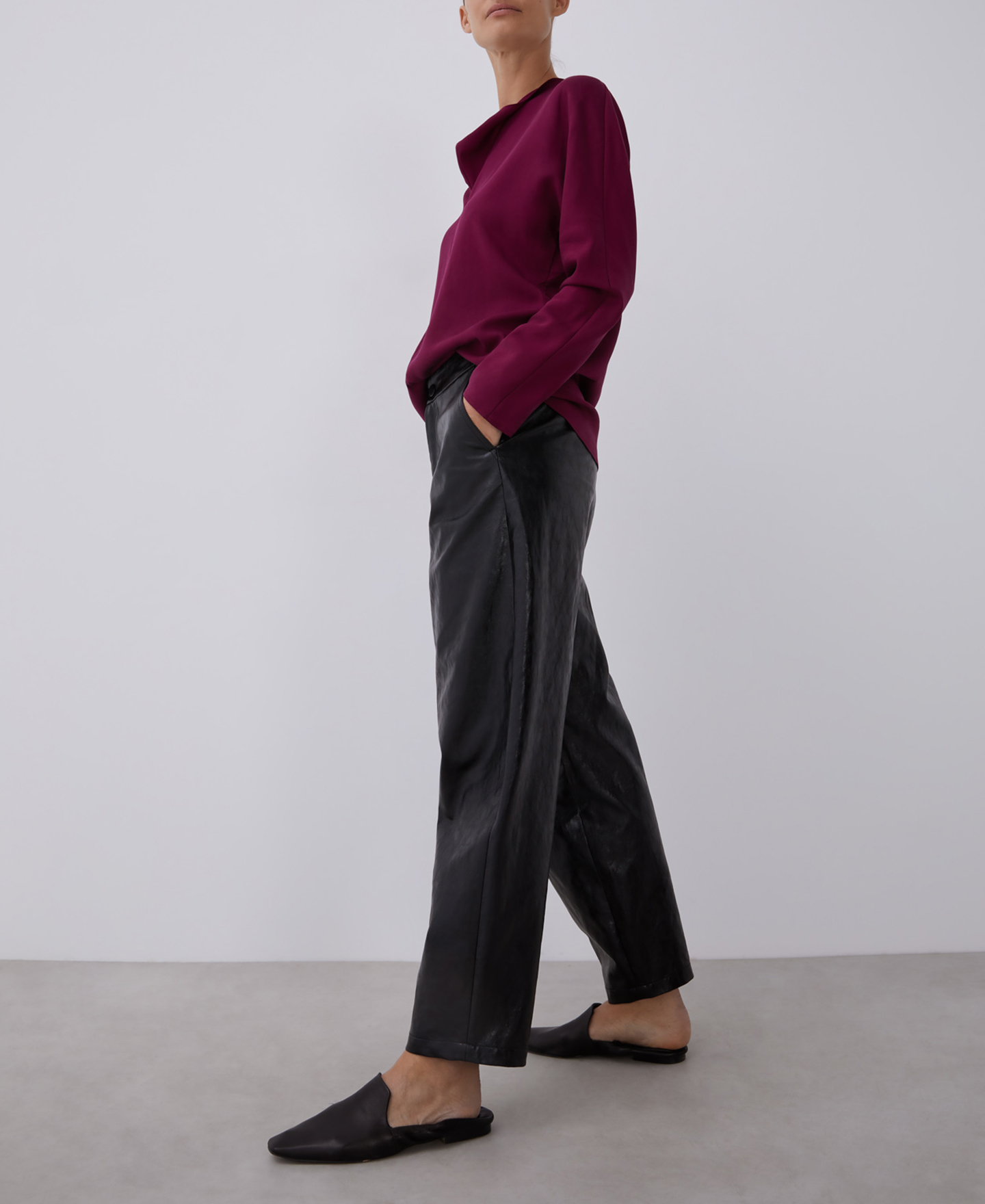 Lyocell blouse with cascade neckline image number 5
