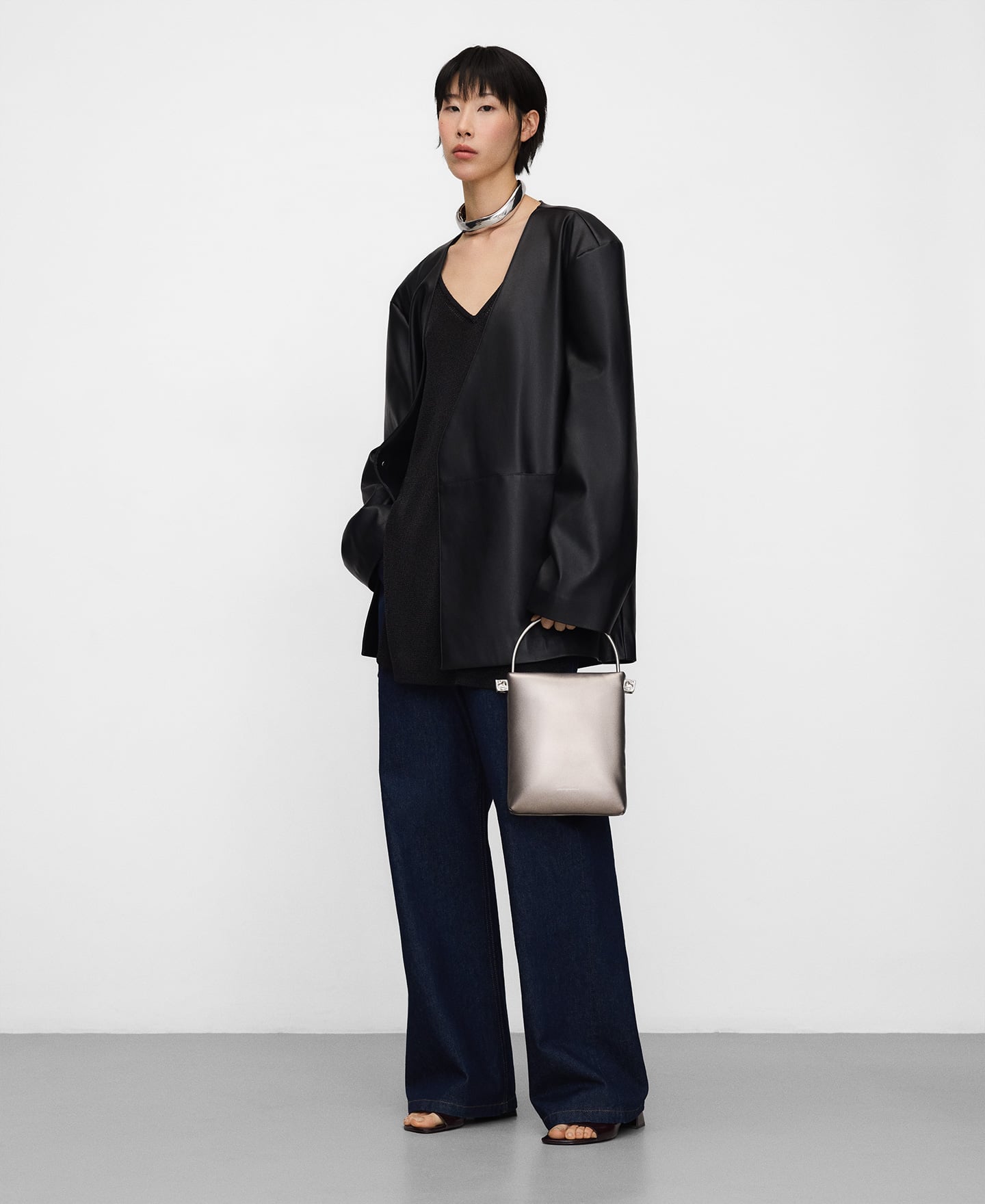 Non-Leather metallic cocktail bag image number 4