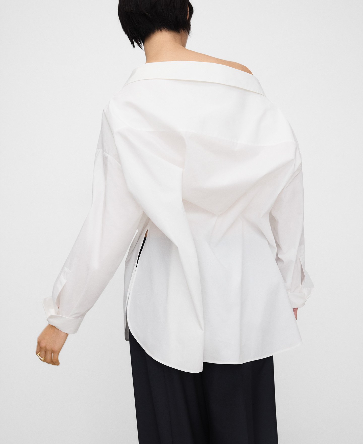 Unstructured asymmetric shirt woman image number 2