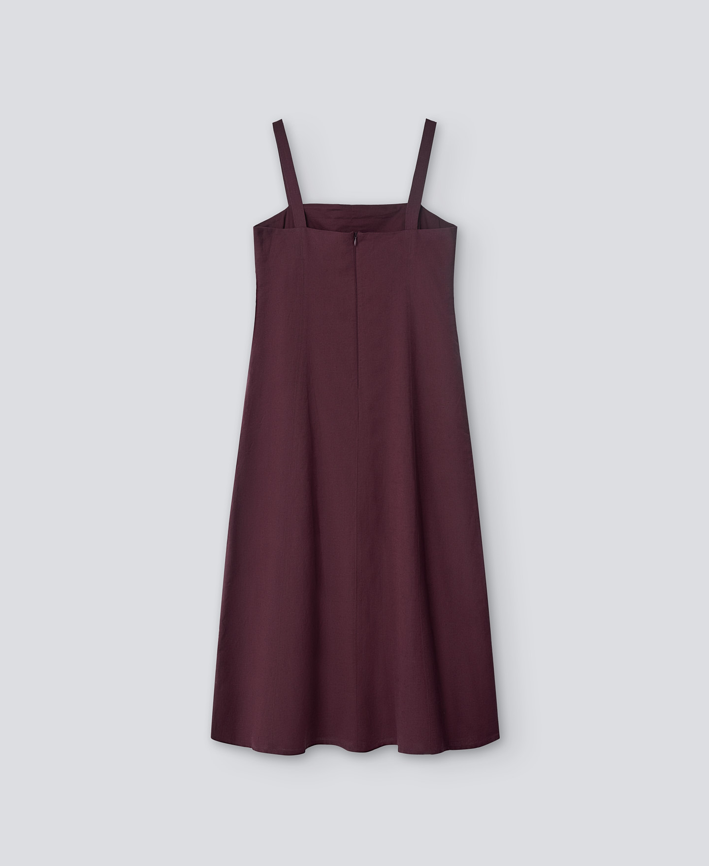 Burgundy strap dress woman image number 5