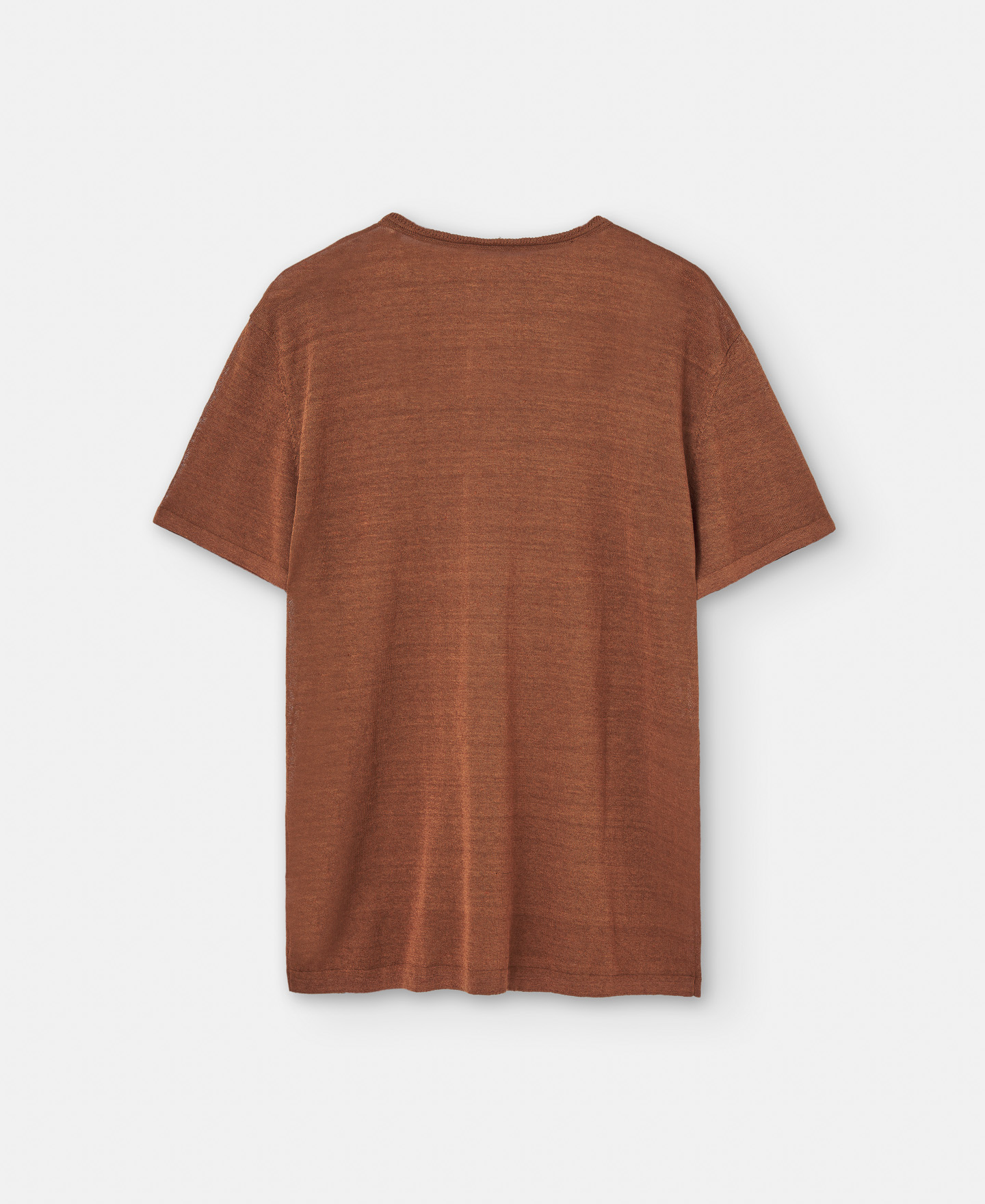 Linen and nylon crew neck t-shirt image number 5
