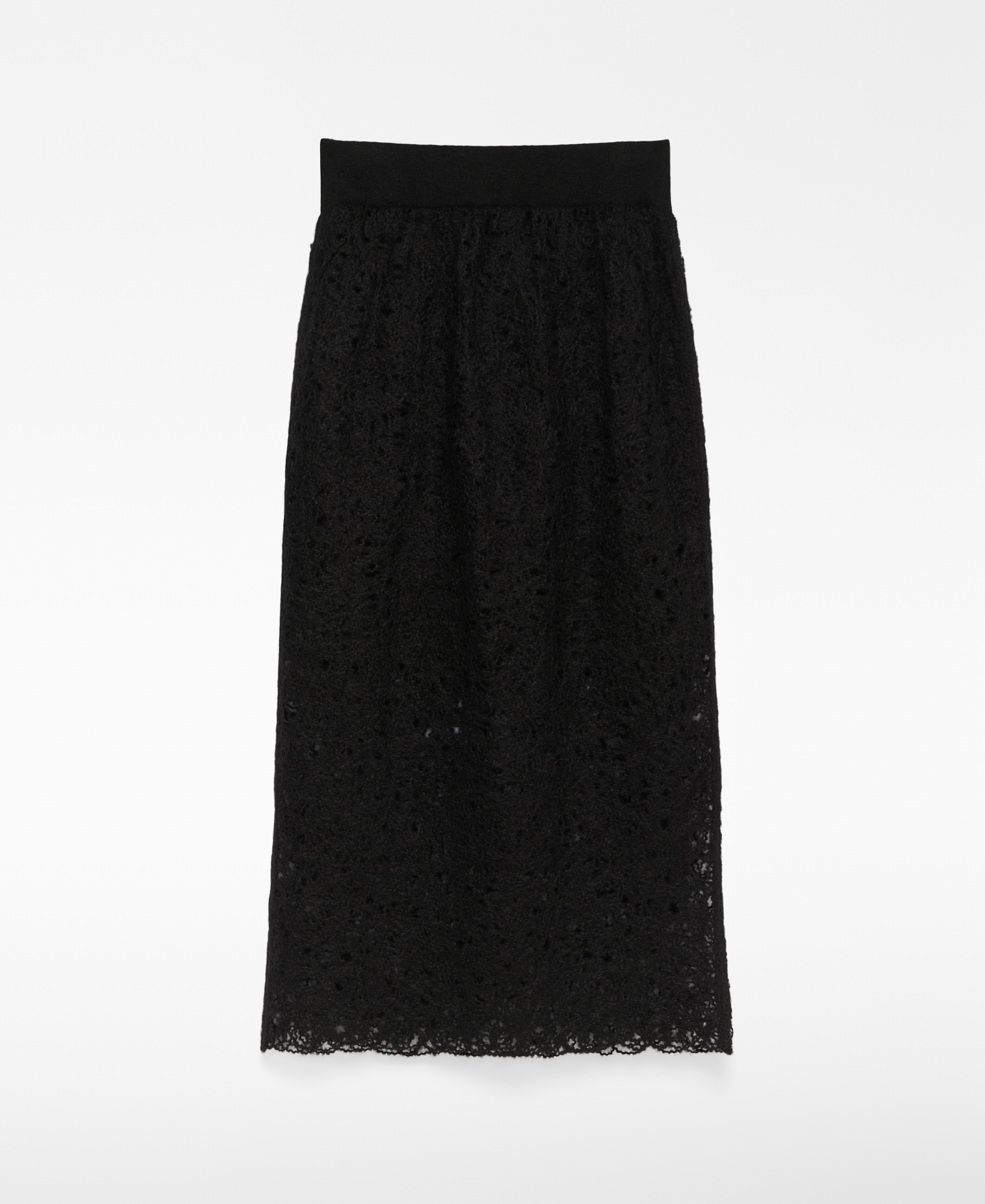 Embroidered knit straight skirt woman image number 5