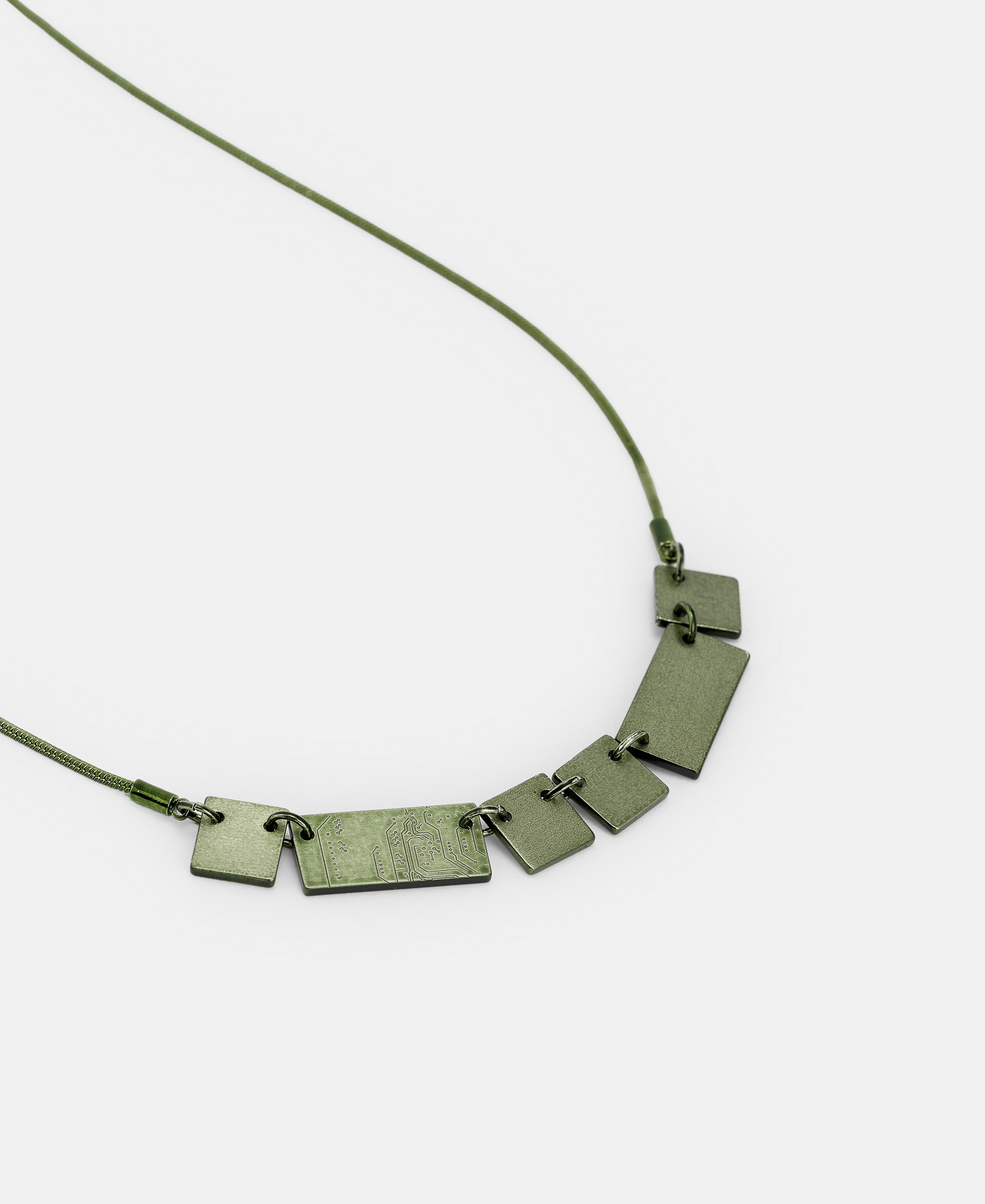 Brass microchip motif necklace image number 1