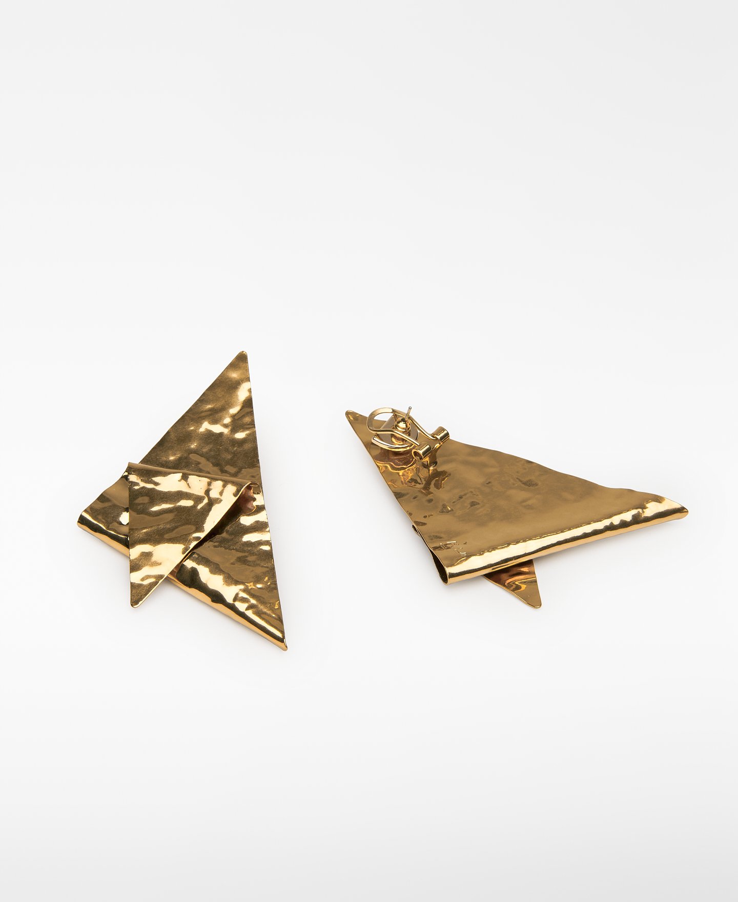 Pendientes triangulares pliegue mujer image number 1