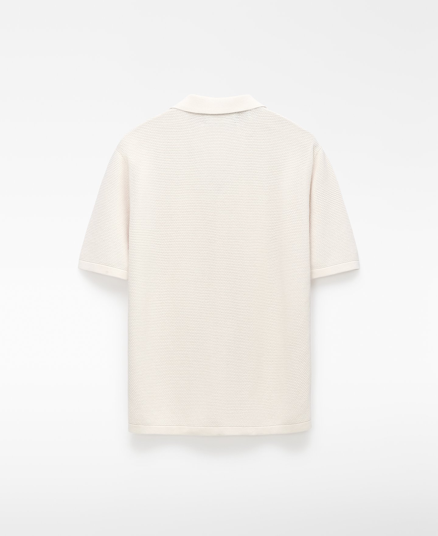 Structure knit bowling collar shirt image number 4