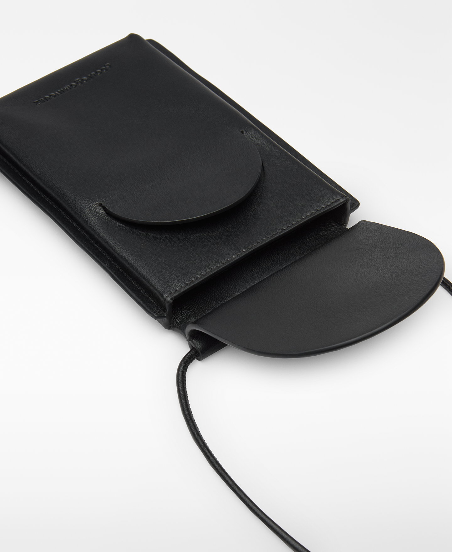 Curved flaps leather phone holder man image number 2