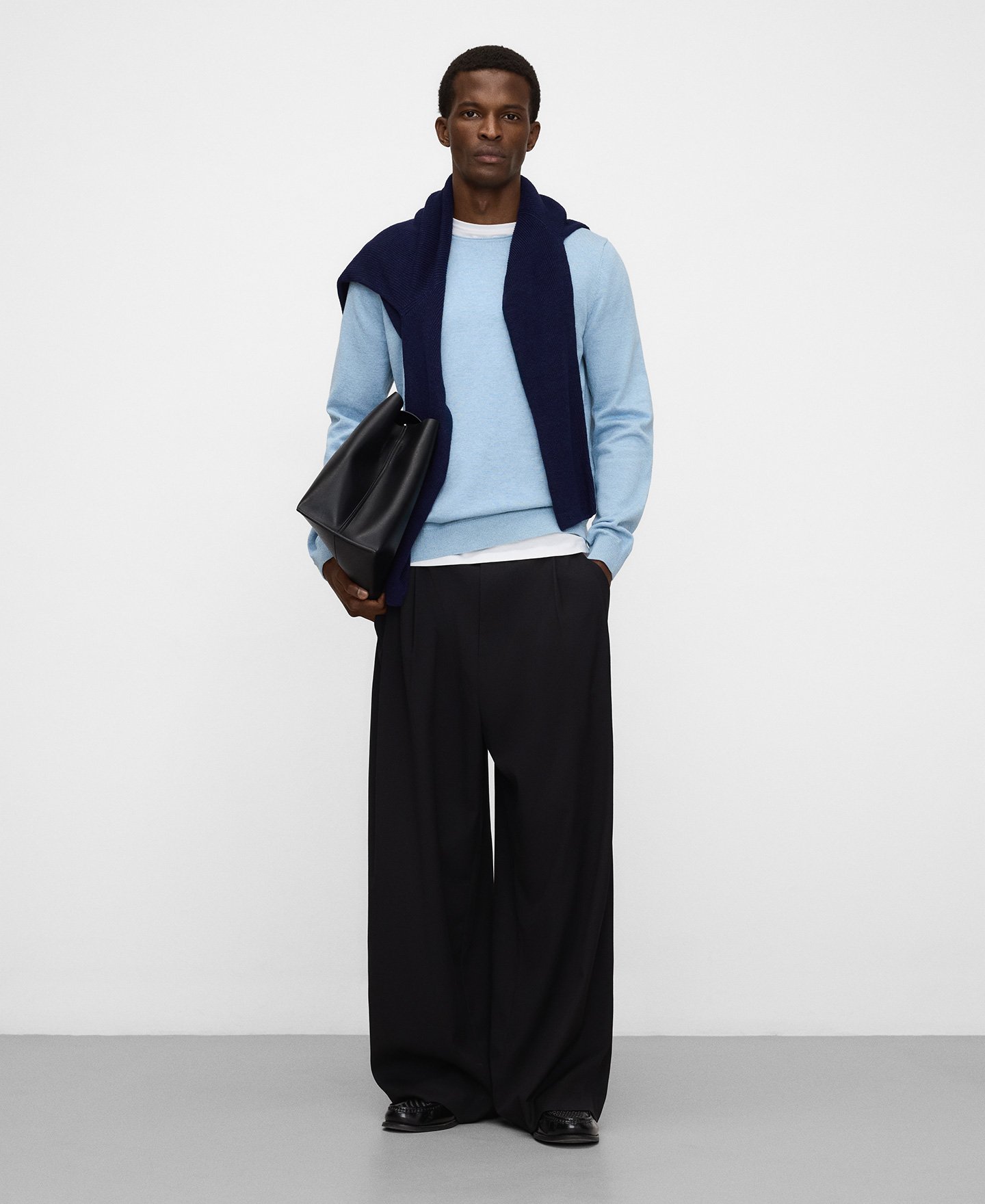 Organic cotton rolled neck sweater image number 1