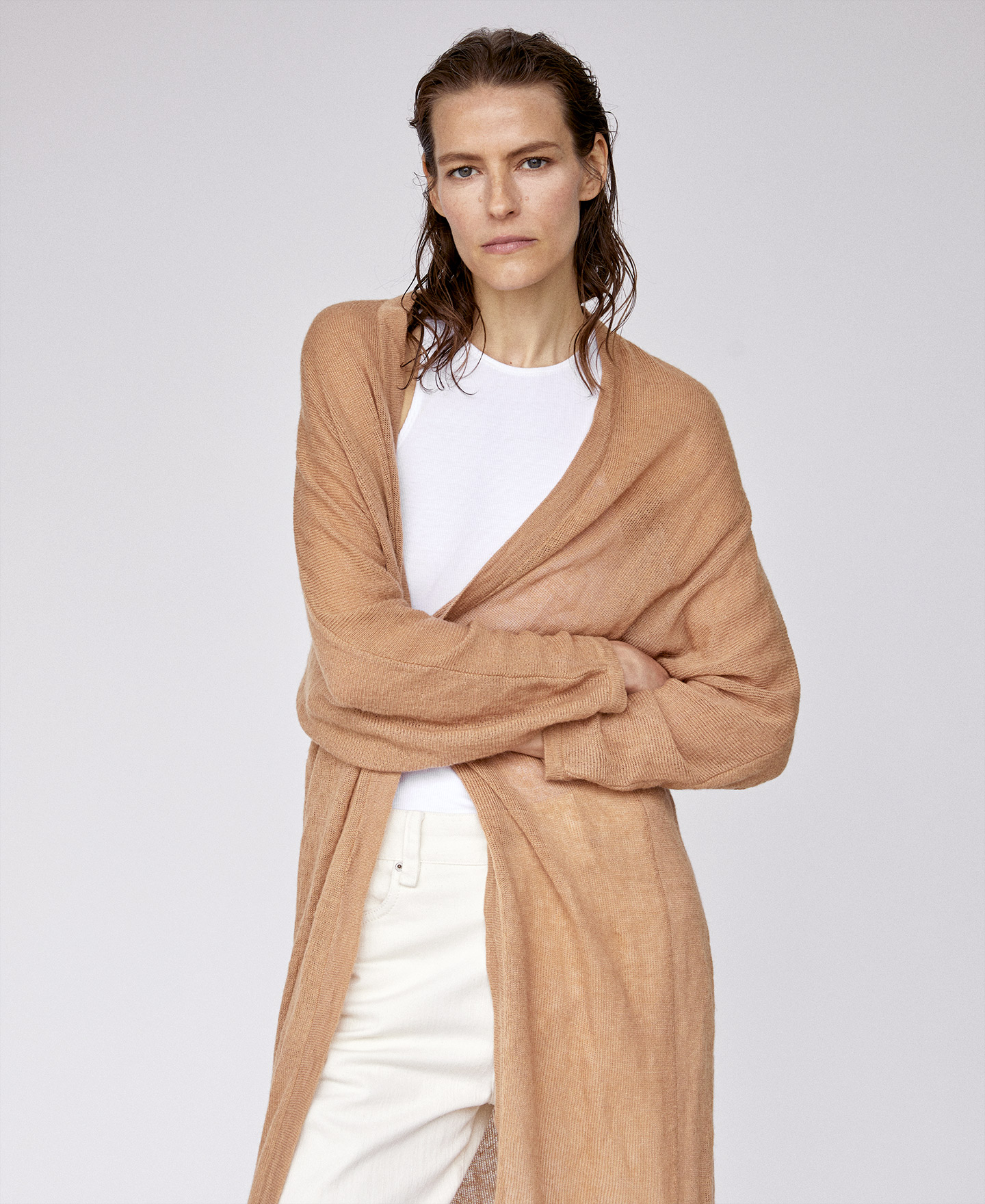 Merino and alpaca long cardigan image number 2