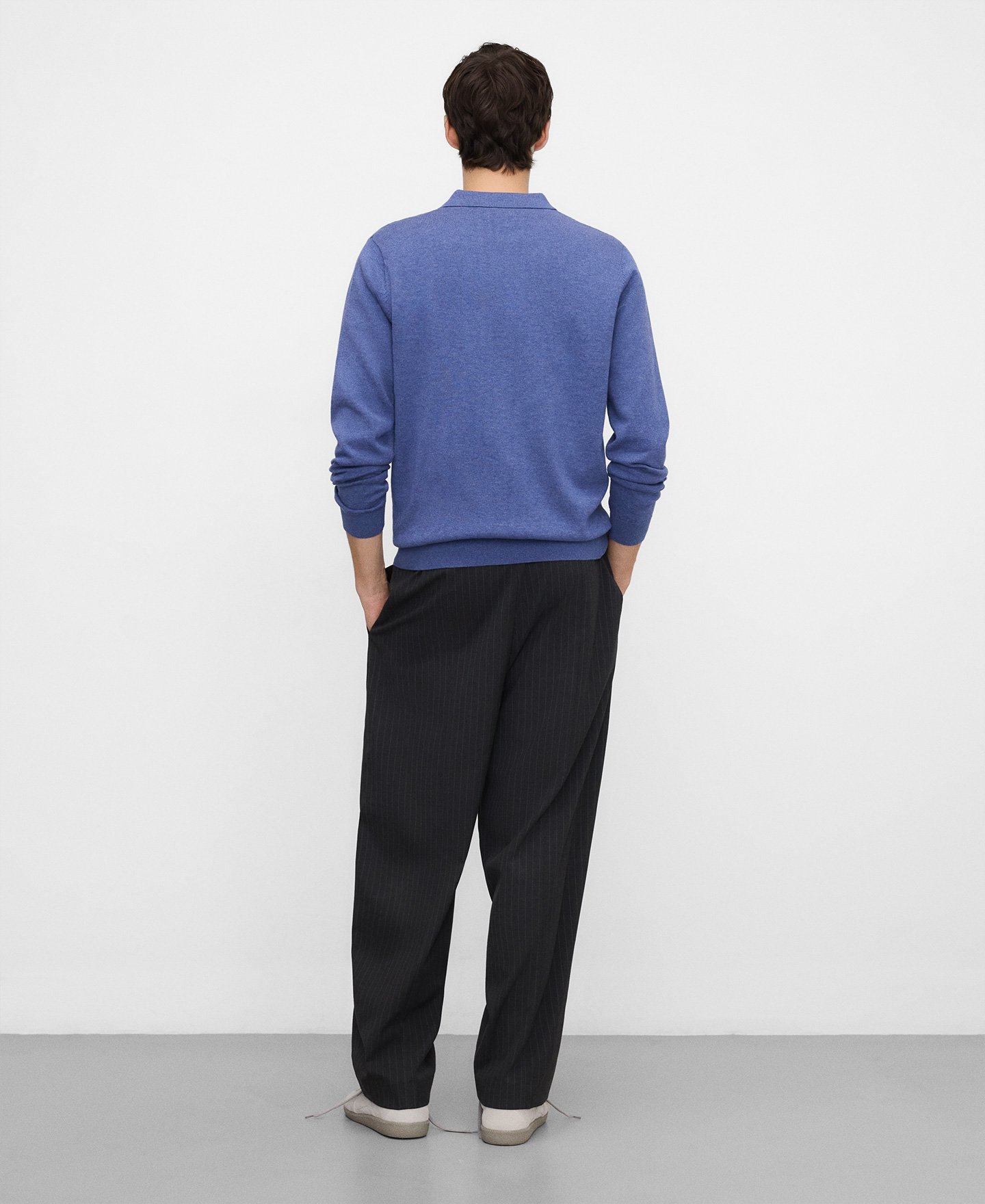 Organic cotton long sleeve polo shirt image number 2