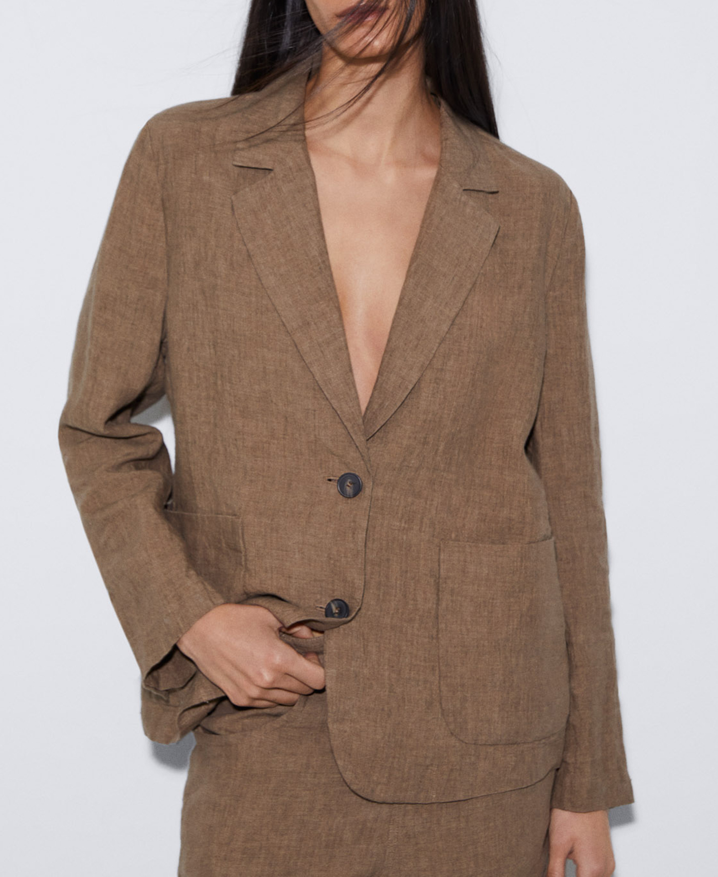 Unstructured linen blazer image number 0
