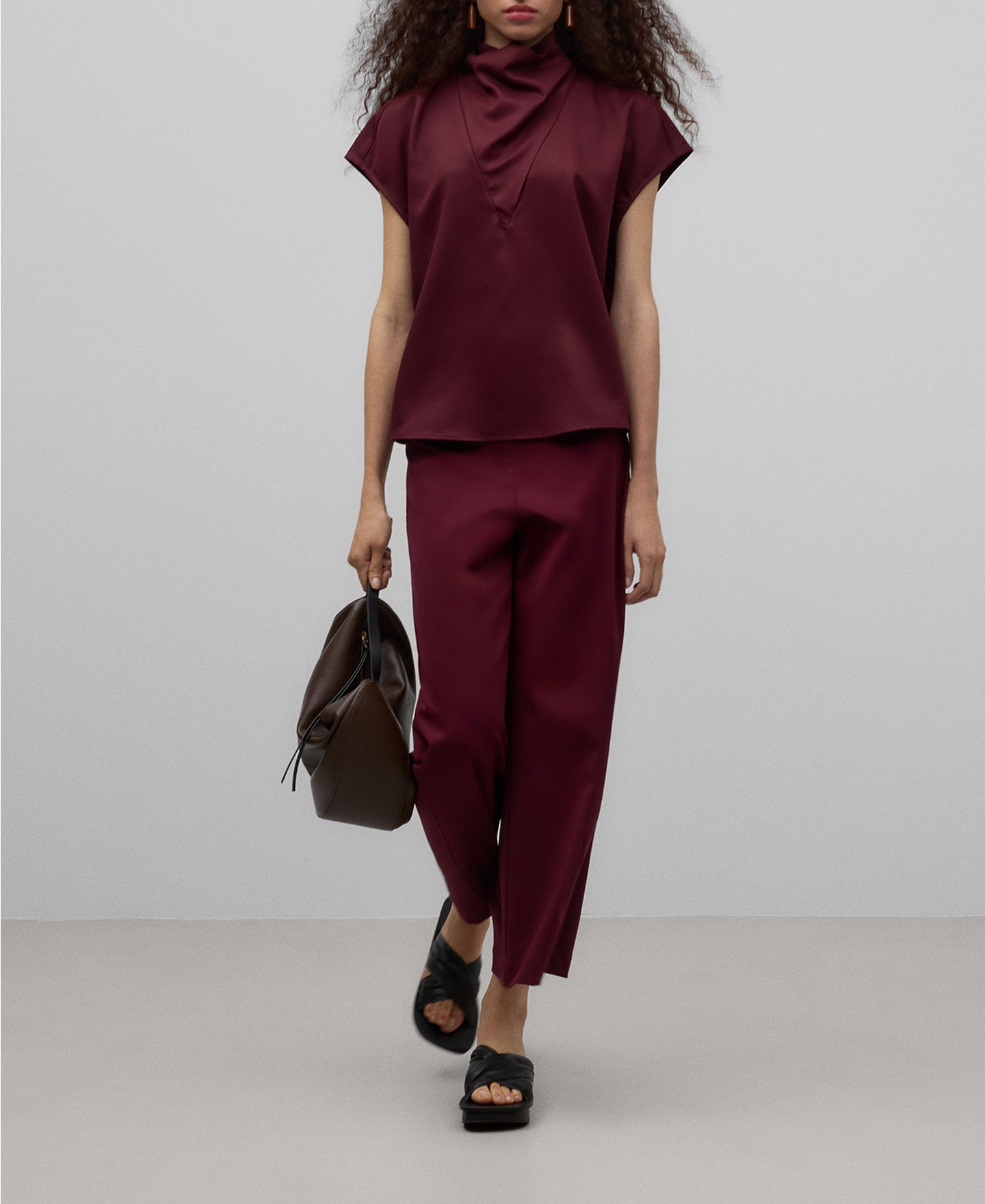 Draped turtleneck shirt woman image number 1