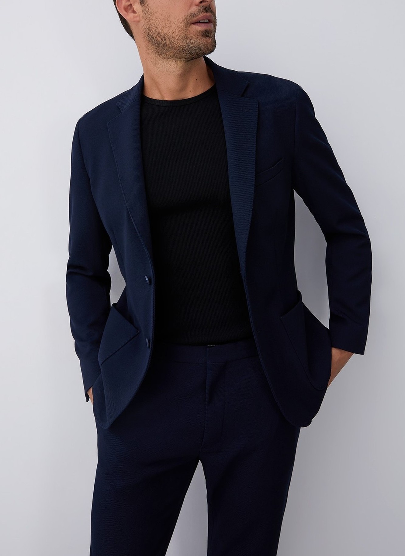 Textured twill blazer jacket image number 4