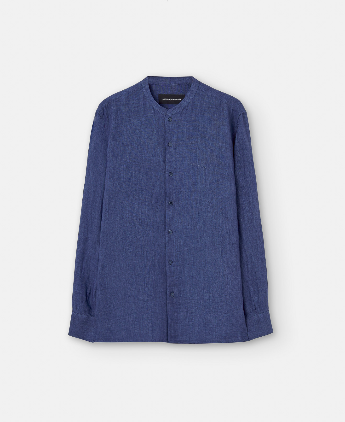 Camisa cuello Mao en lino natural image number 4