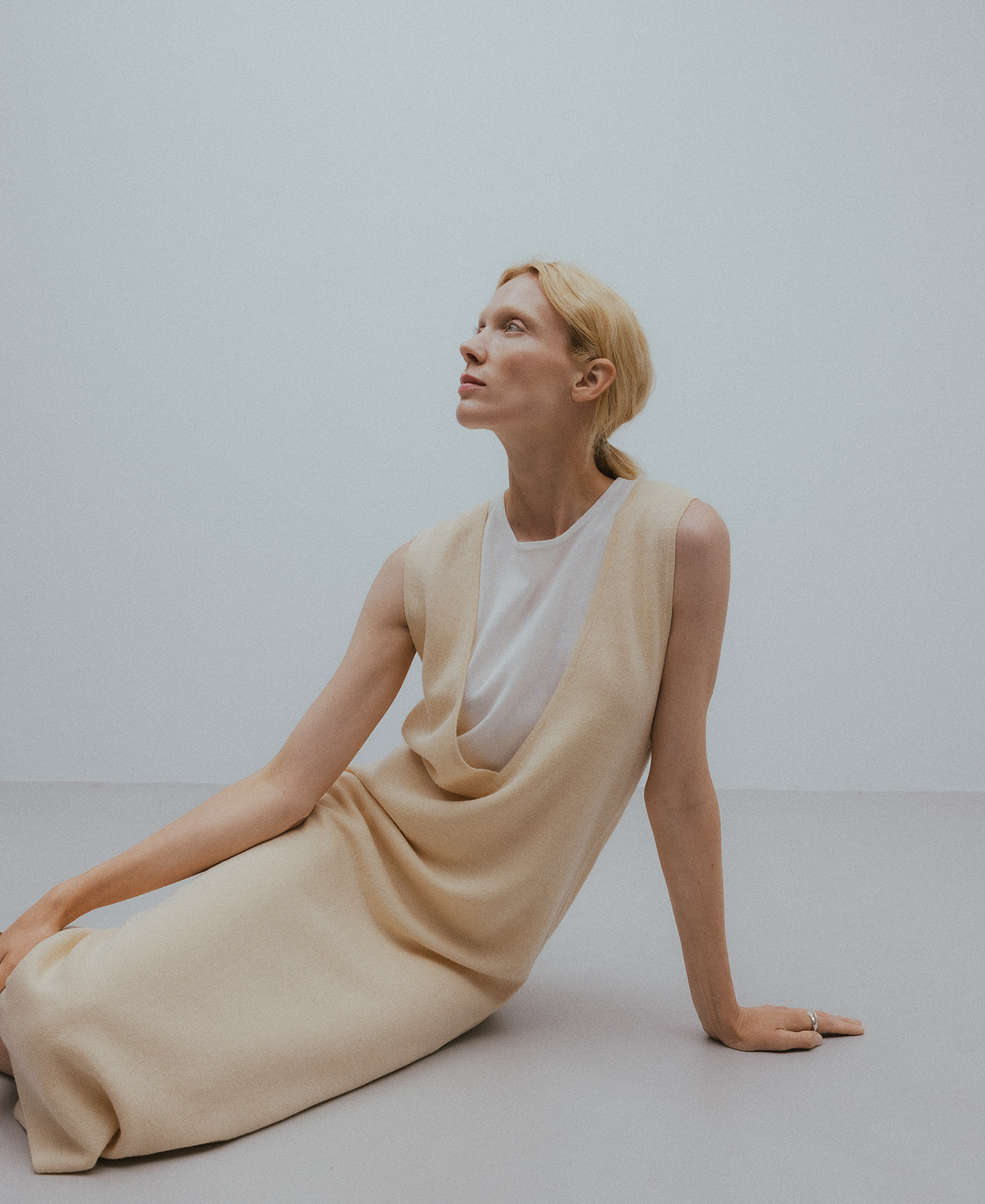 Vestido doble lino algod&oacute;n mujer image number 3