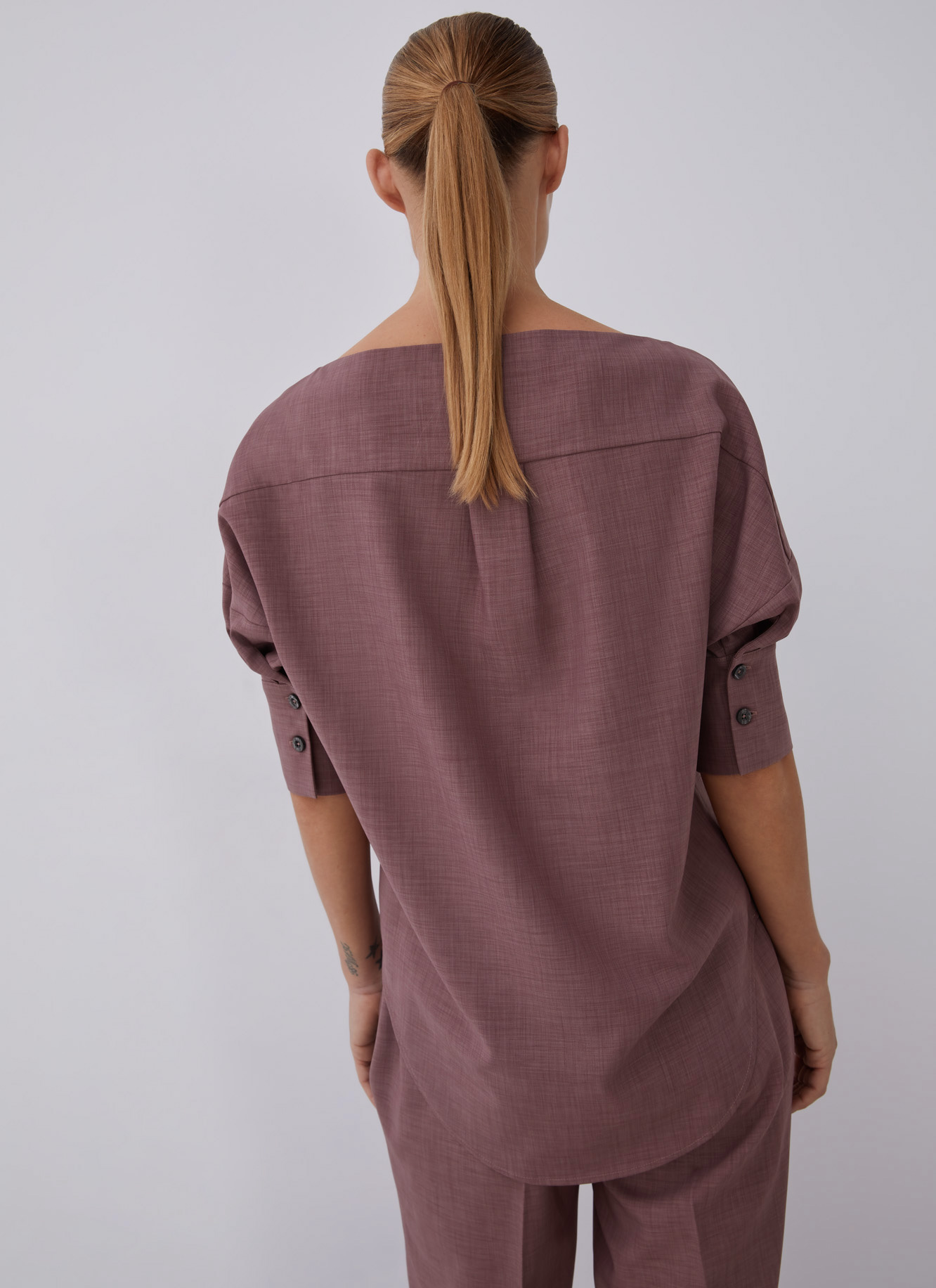 Blouse with puffed elbow sleeve image number 1