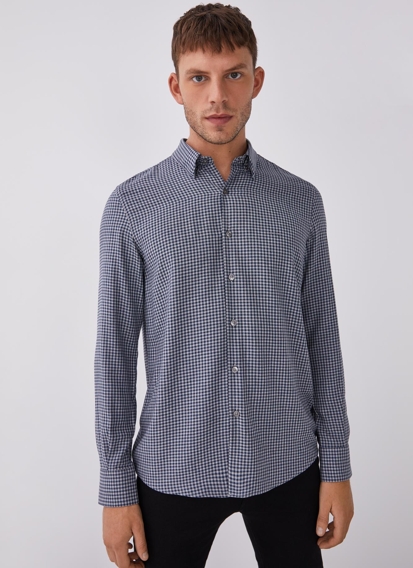 Cotton vichy shirt image number 0
