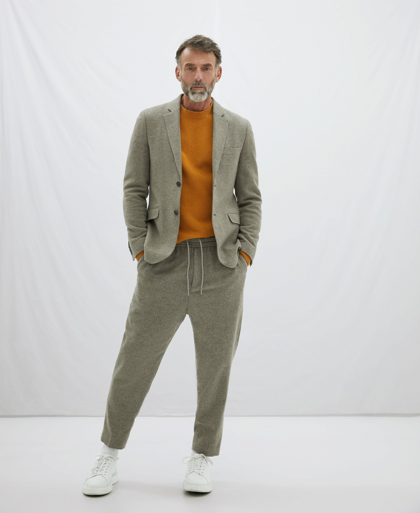Merino wool crew neck sweater image number 1