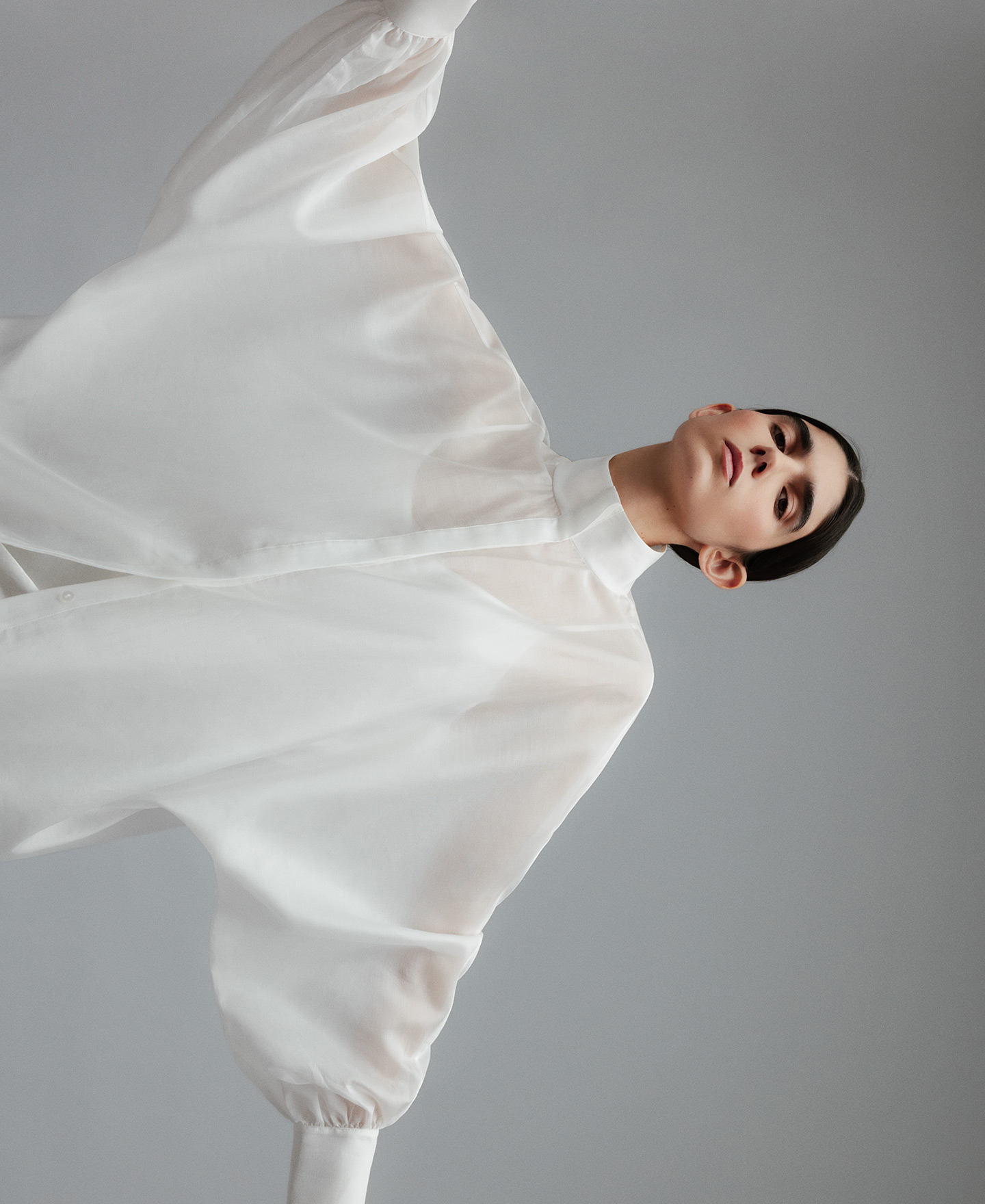 Oversized semi-sheer shirt woman image number 0