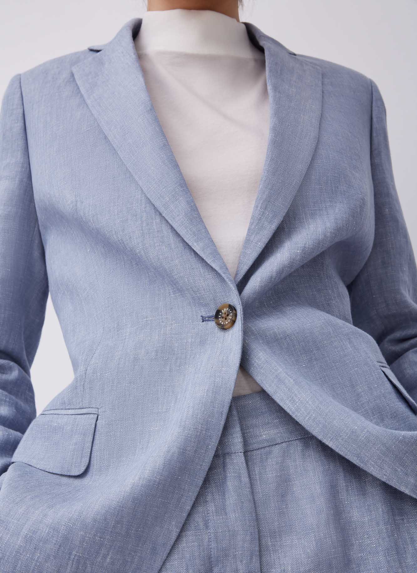 Linen blazer with one button image number 0